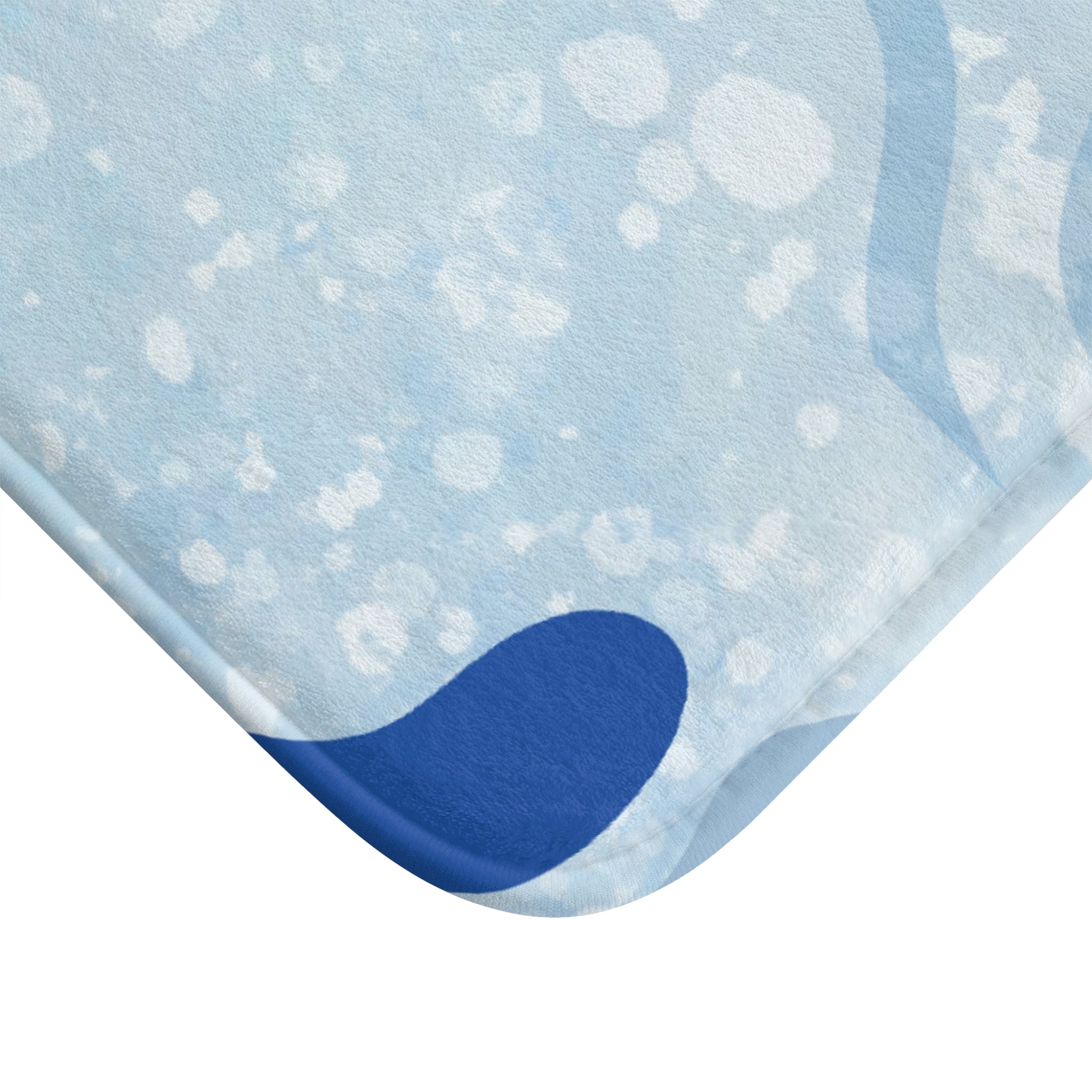 Blue Memory Foam Microfiber Bath Mat - Extra Soft Non-Slip Plush Rug, Machine Washable, Bathroom Floor, Tub & Shower