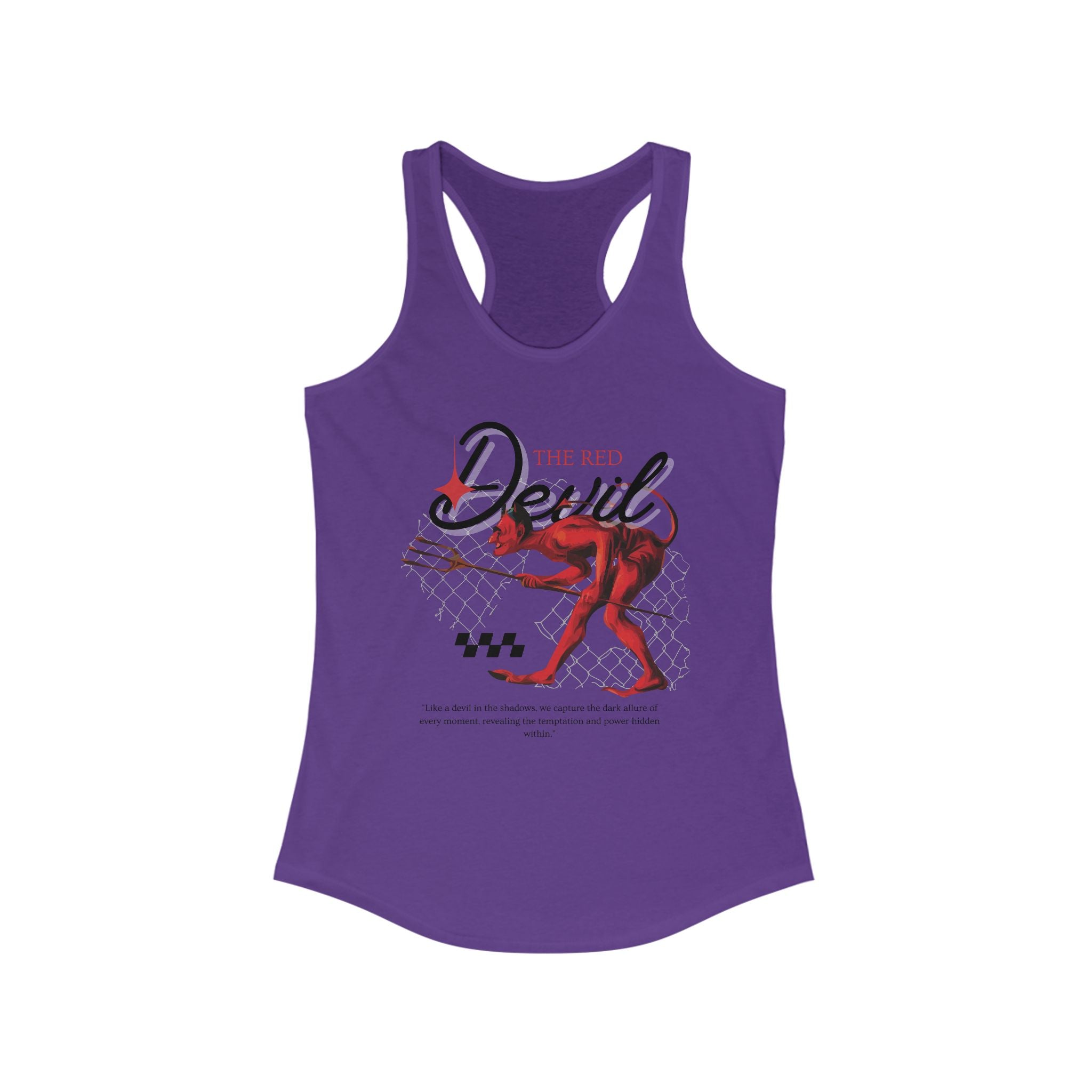Workout Tank Tops for Women - Gym Exercise Athletic - Yoga Tops Racerback Sports Shirts - The Red Devil - Shirt Print