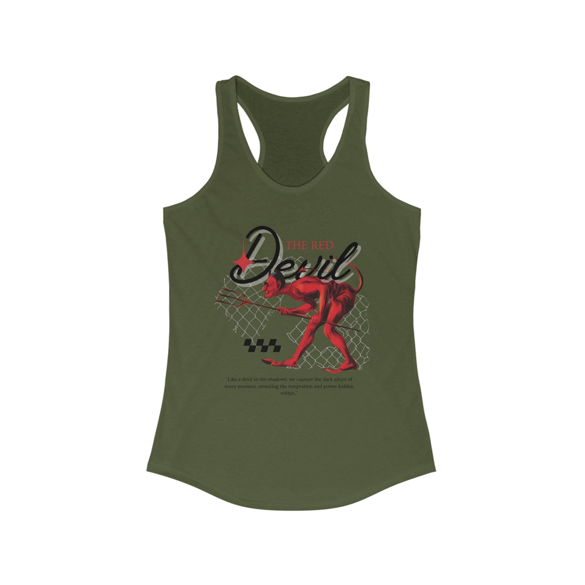 Workout Tank Tops for Women - Gym Exercise Athletic - Yoga Tops Racerback Sports Shirts - The Red Devil - Shirt Print