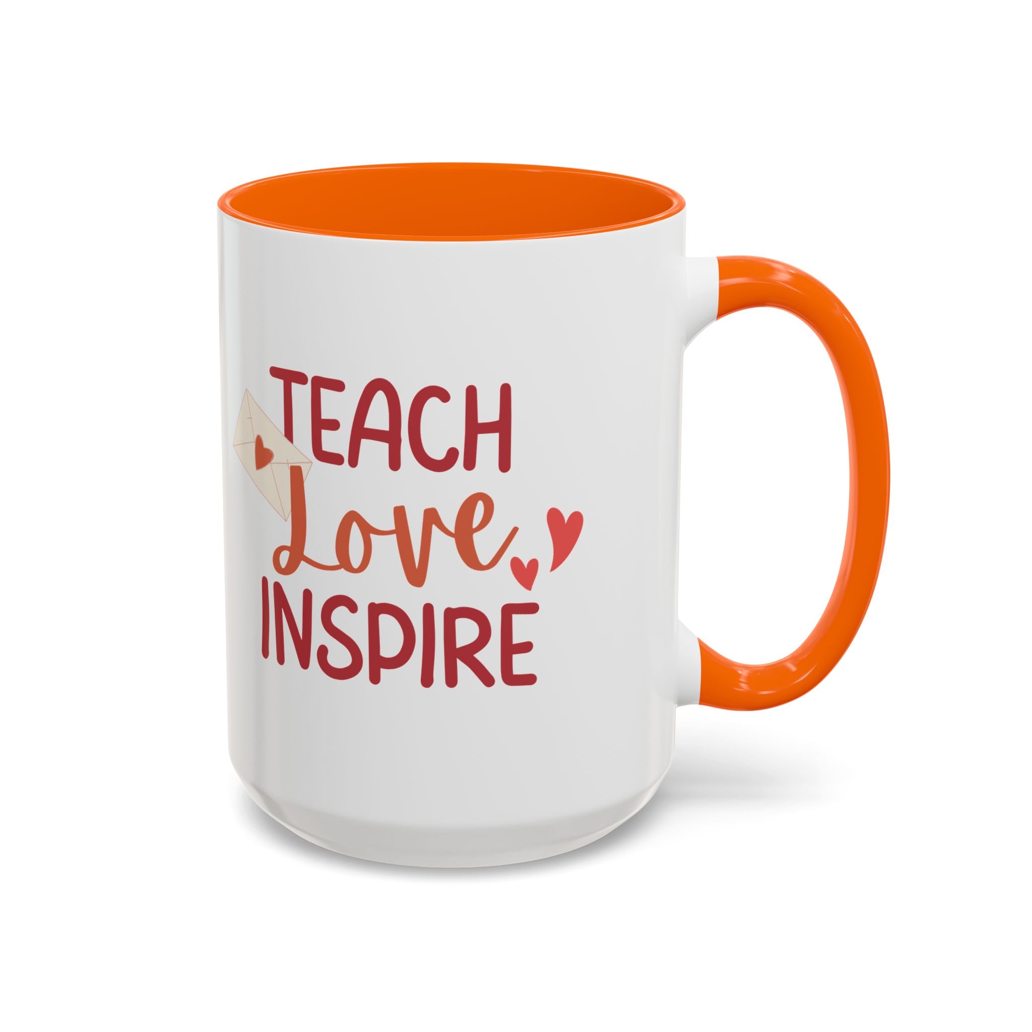 Teach, Love, Inspire Valentine's Design, Holiday Drinkware, Valentines, Christmas Birthday Gifts for Teachers, Coffee Mug for Teacher Valentines Day,