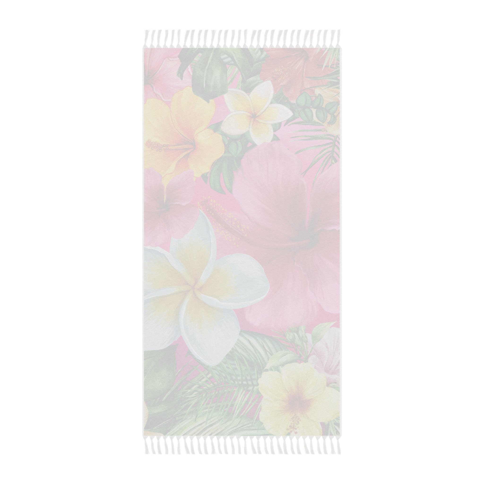 Colorful Tropical Flowers Boho Beach Cloth, Stylish Gift for Her, Trendy Sarong, Summer Wrap, Beach Cover-Up, Bohemian Scarf