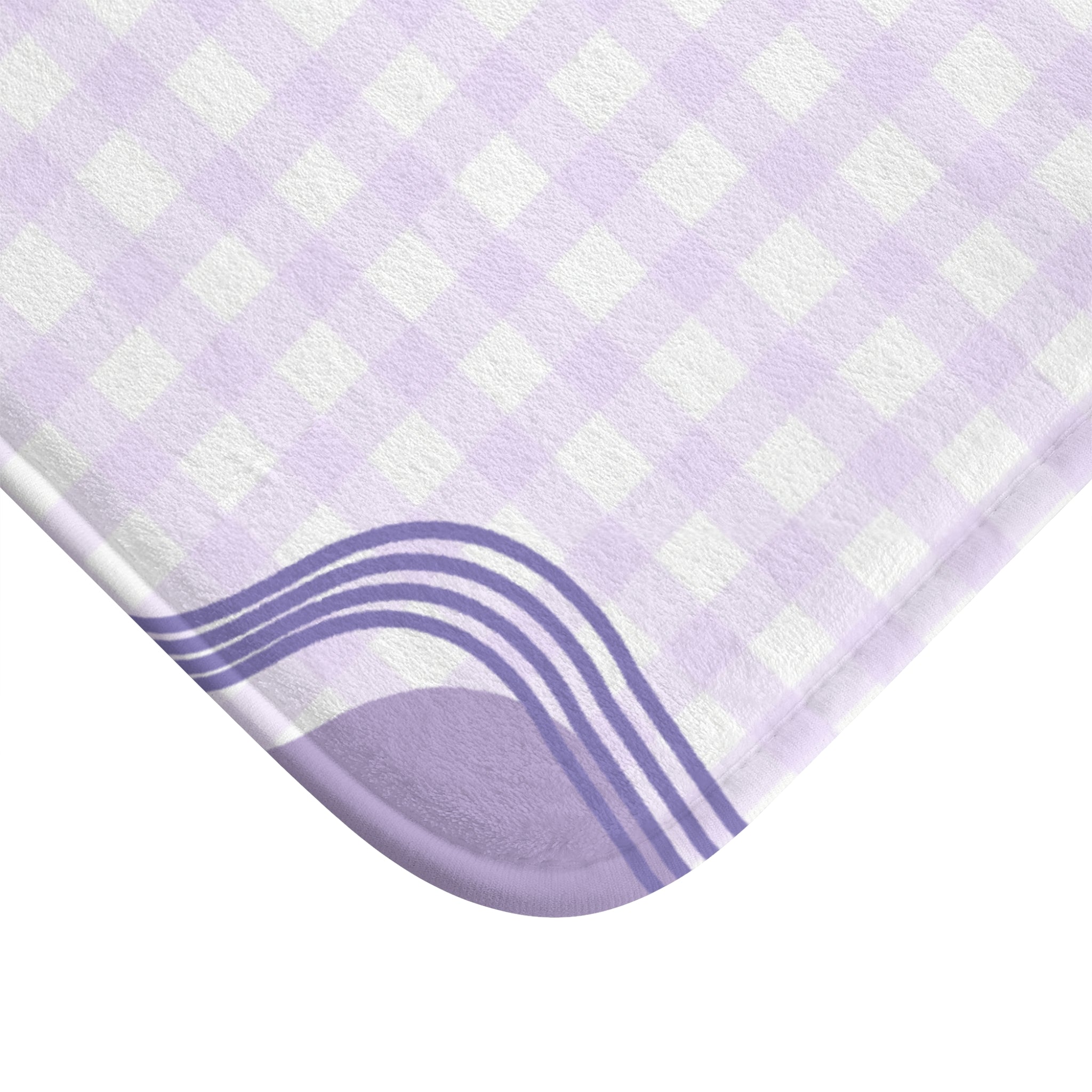 Purple Pattern Memory Foam Microfiber Bath Mat - Extra Soft Non-Slip Plush Rug, Machine Washable, Bathroom Floor, Tub & Shower