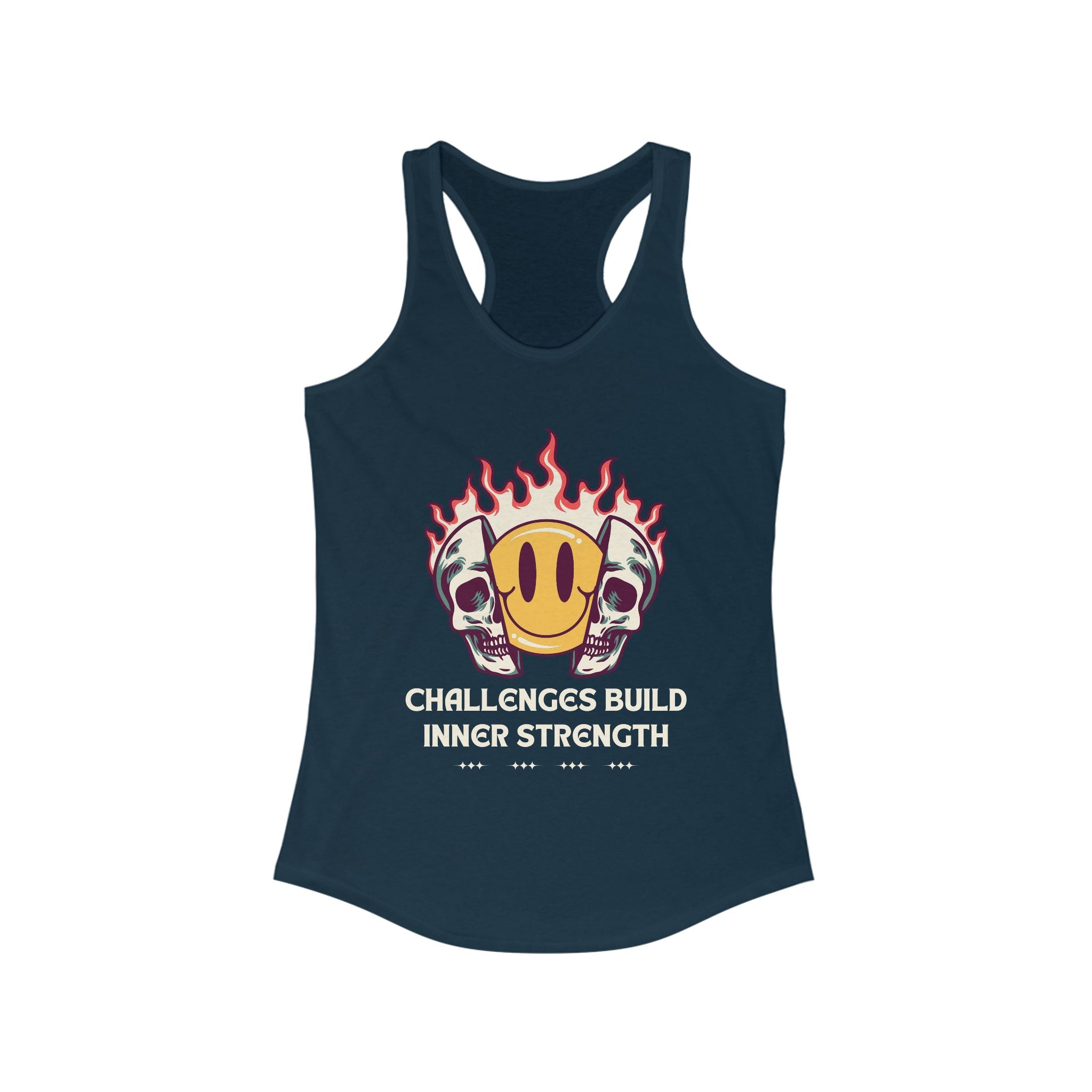 Workout Tank Tops for Women - Gym Exercise Athletic - Yoga Tops Racerback Sports Shirts - Inner Strength - Shirt Print