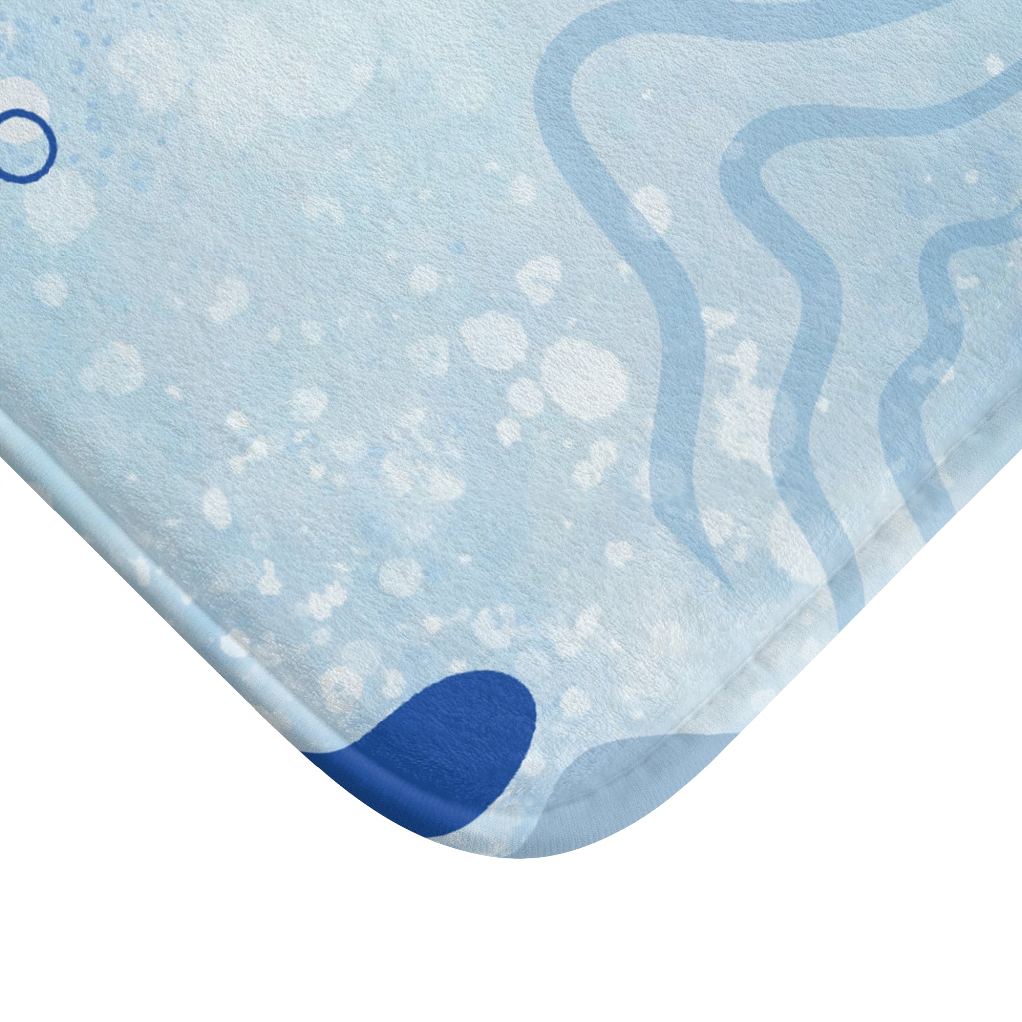 Blue Memory Foam Microfiber Bath Mat - Extra Soft Non-Slip Plush Rug, Machine Washable, Bathroom Floor, Tub & Shower