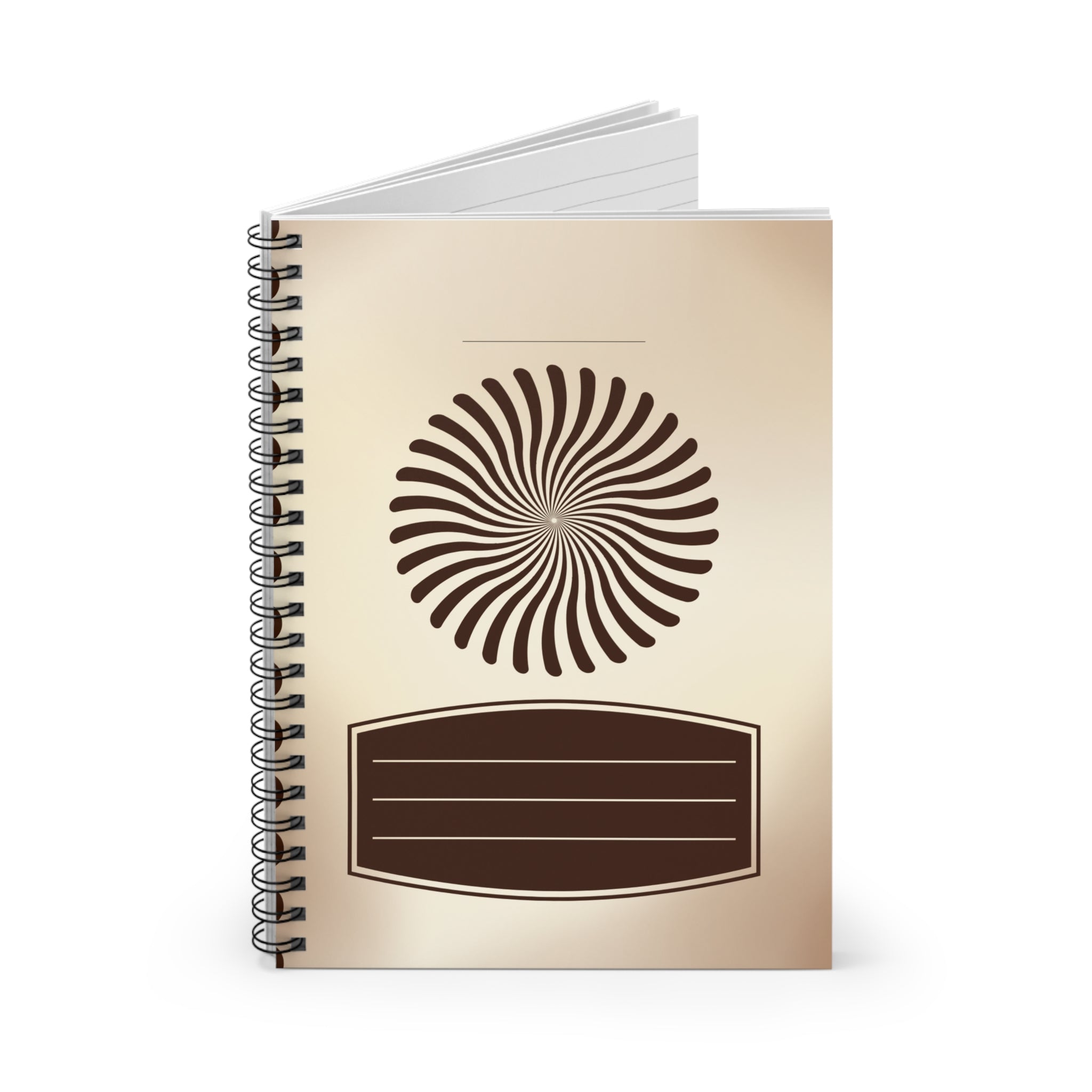 Brown and Beige Notebook, Spiral Notebook - Ruled Line, Notebook, Office Supplies, School Supplies