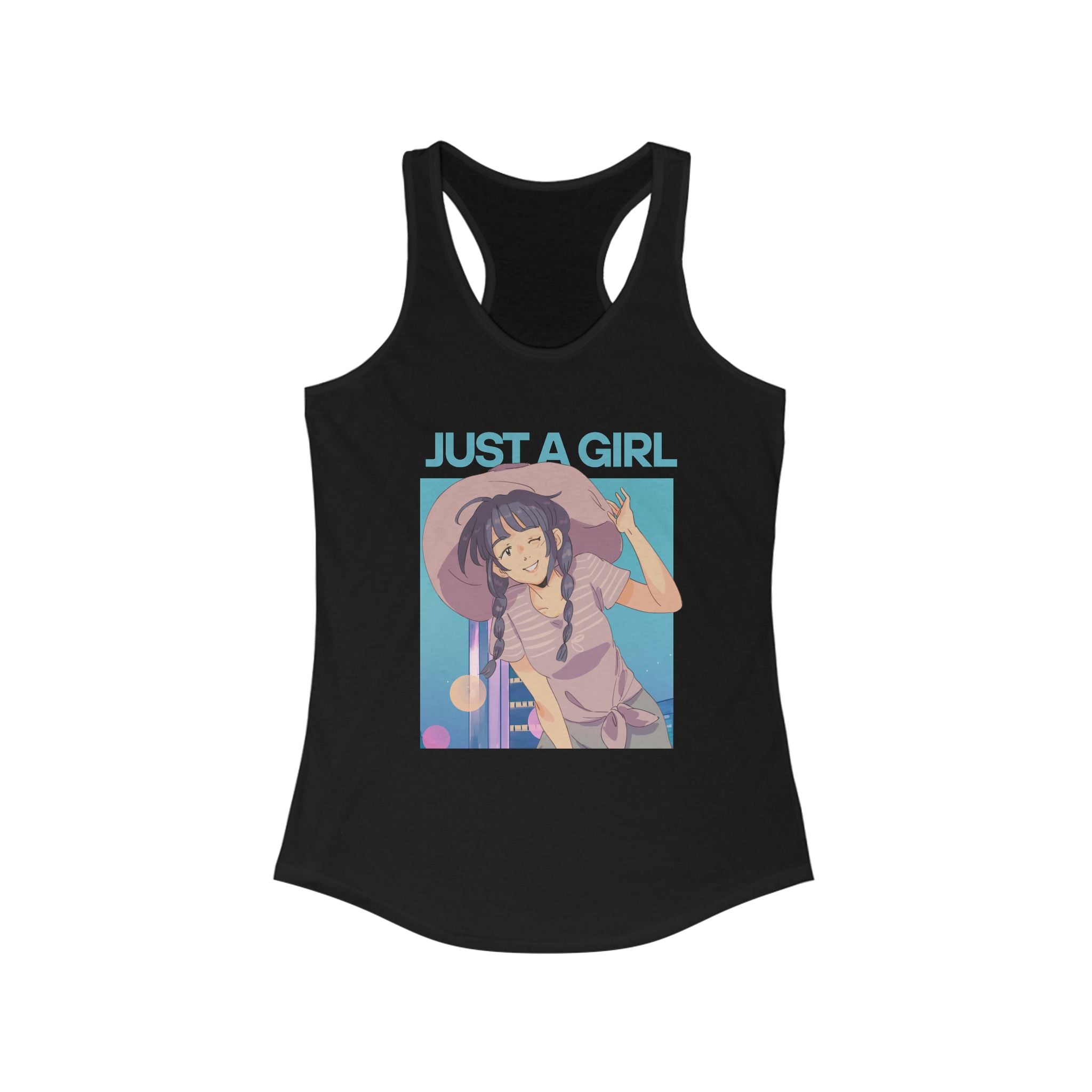 Workout Tank Tops for Women - Gym Exercise Athletic - Yoga Tops Racerback Sports Shirts - Just A girl - Shirt Print