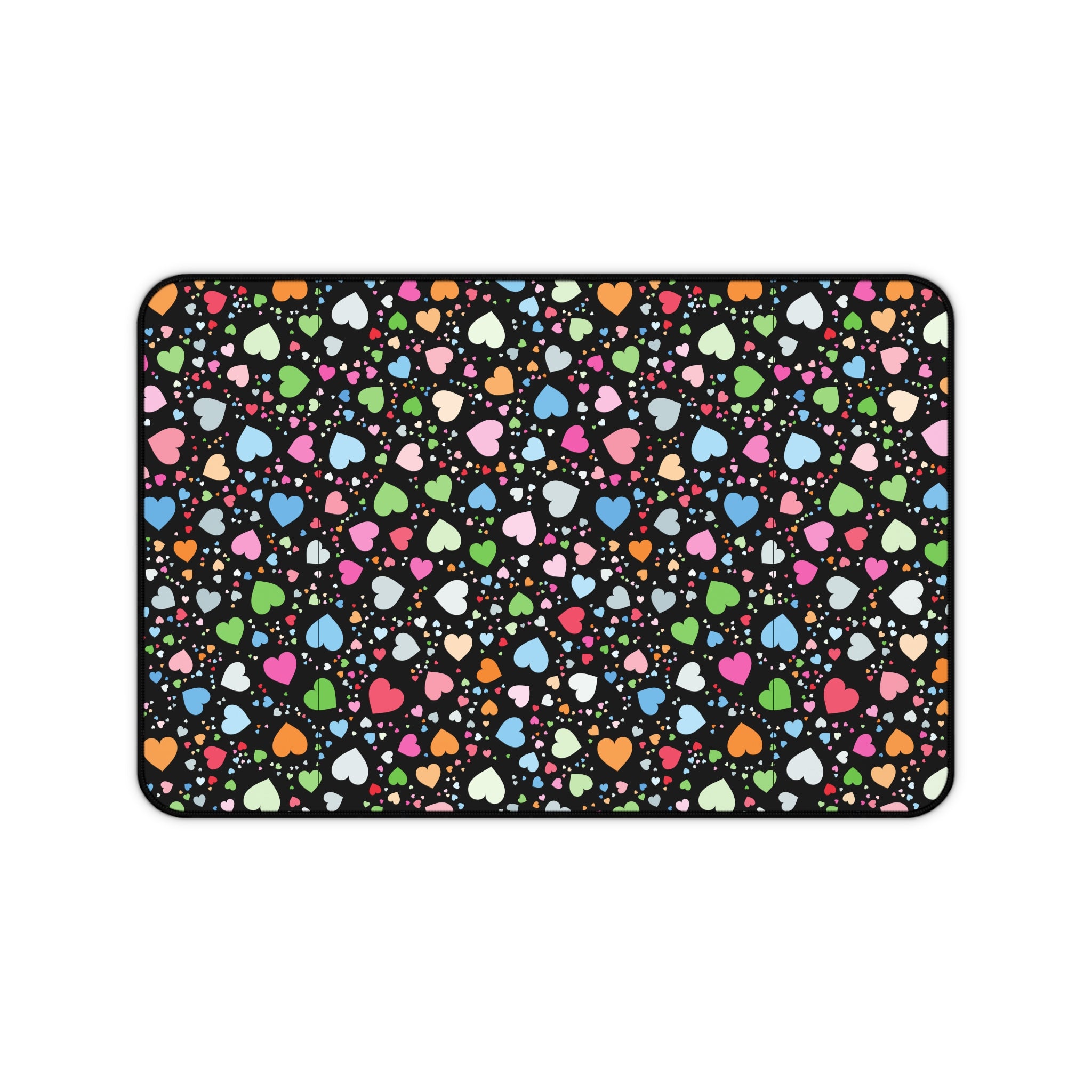 Colorful Heart Pattern, Valentines Gift, Mouse Pad, Desk Matt for Desktop, Cute Desk Pad Mat, XXL Large Mouse Pad for Desk, Anti-Slip Big Mousepad with Stitched Edges, Keyboard Pad Mouse Mat for Computer