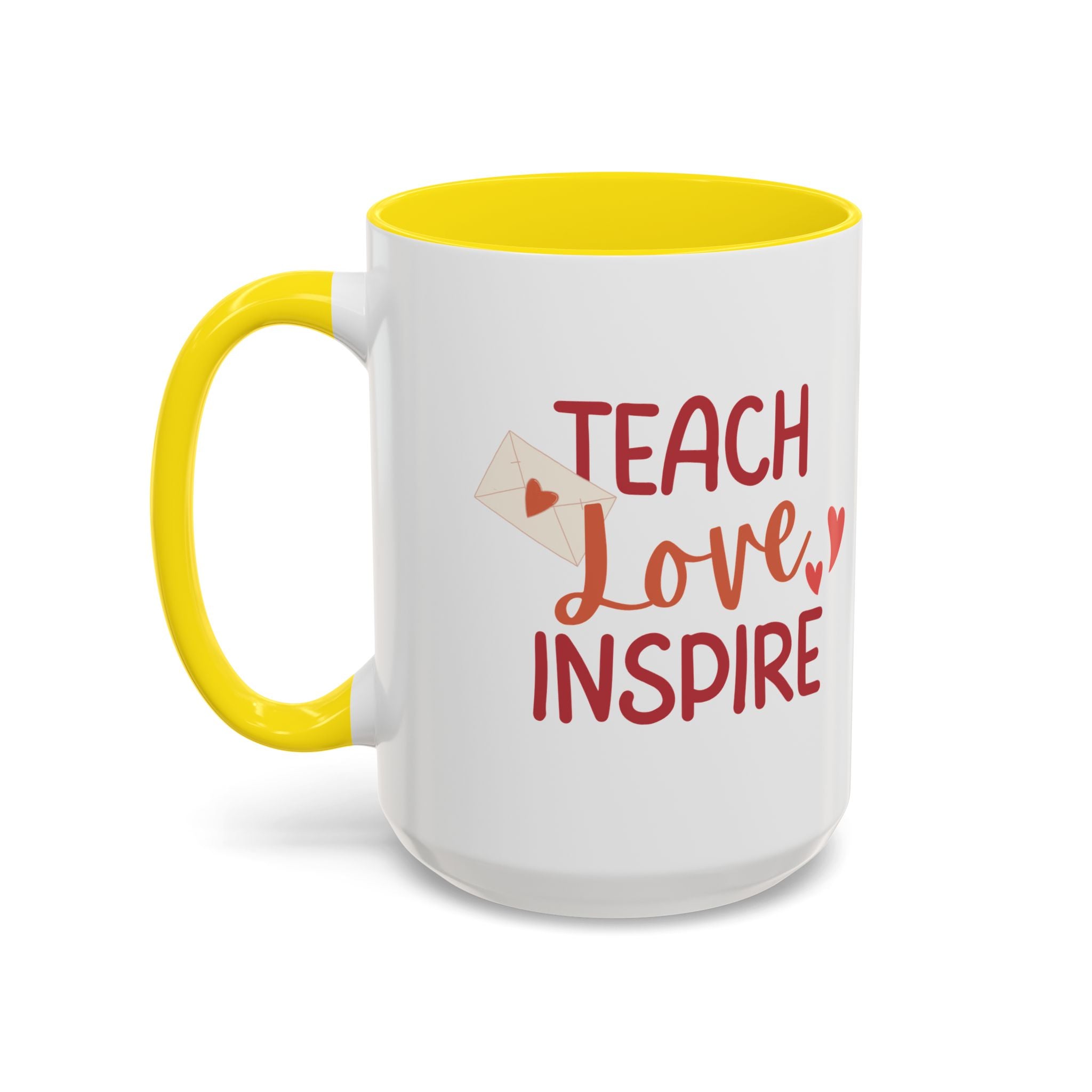 Teach, Love, Inspire Valentine's Design, Holiday Drinkware, Valentines, Christmas Birthday Gifts for Teachers, Coffee Mug for Teacher Valentines Day,