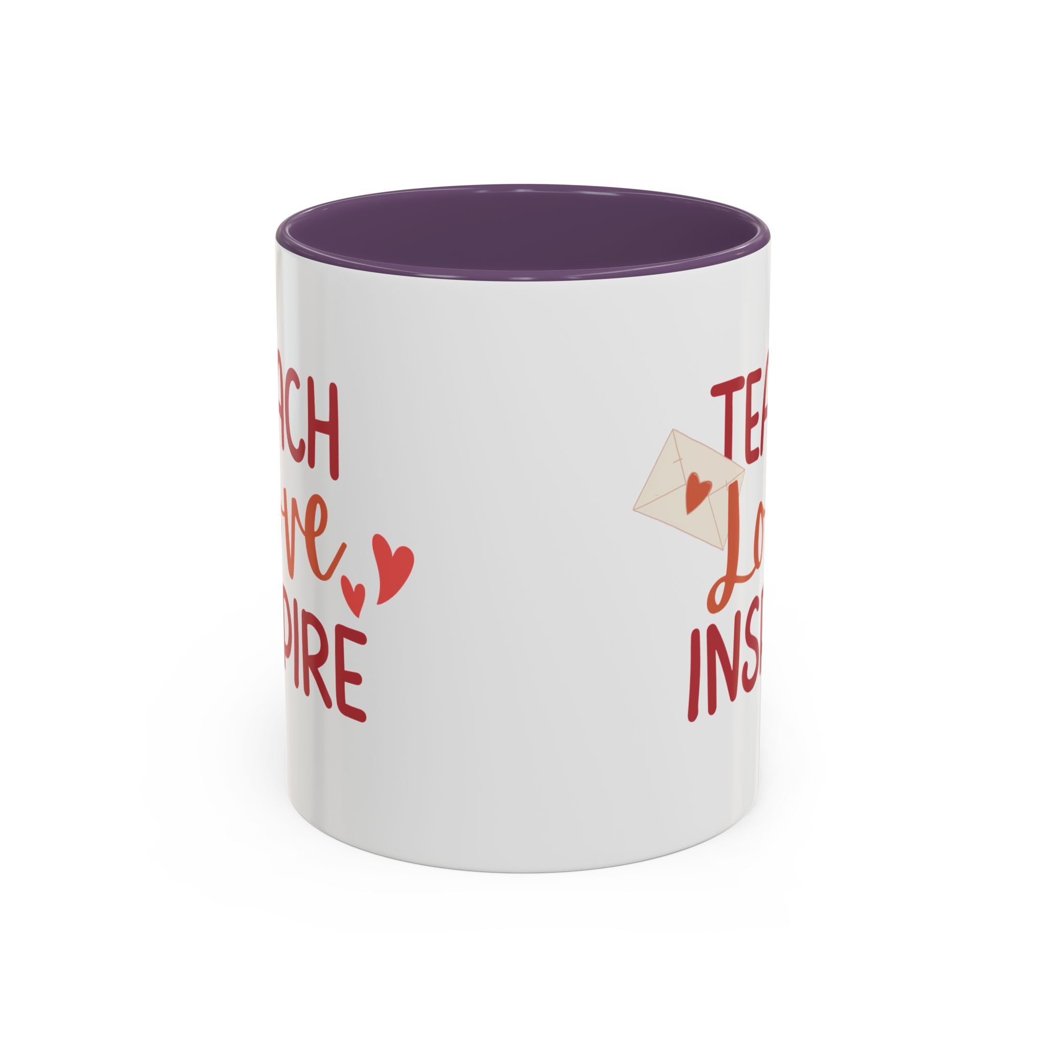 Teach, Love, Inspire Valentine's Design, Holiday Drinkware, Valentines, Christmas Birthday Gifts for Teachers, Coffee Mug for Teacher Valentines Day,