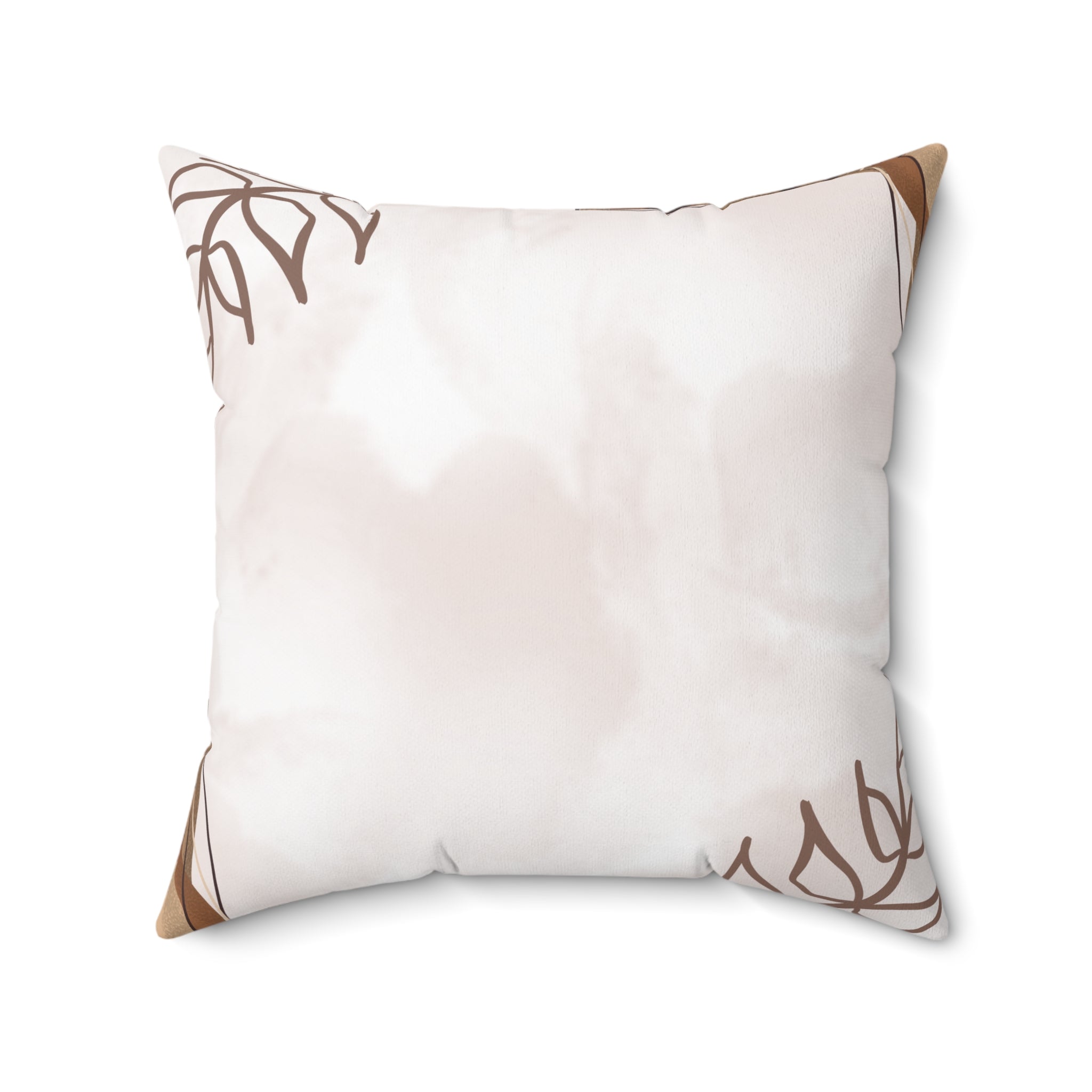 Beige and Brown Aesthetic Abstract Print Pillow Covers, Decorative Couch Sofa Accent Pillows, Living Room Spun Polyester Square Pillow