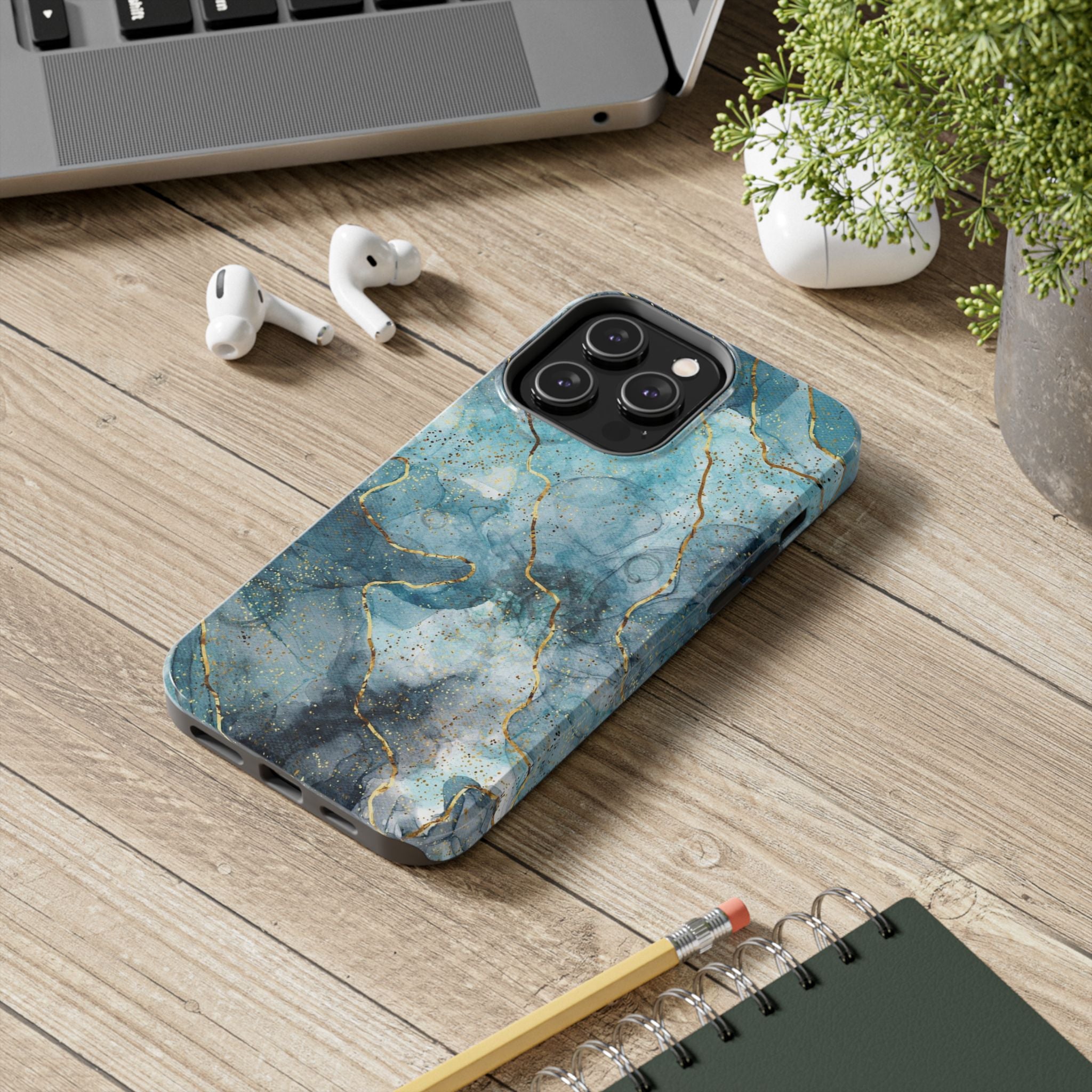Blue Gold Marble, Elegant Phone Cases, Stylish Phone Covers, Chic Phone Protectors, Fashionable Case for Her, Trendy Smartphone Accessories
