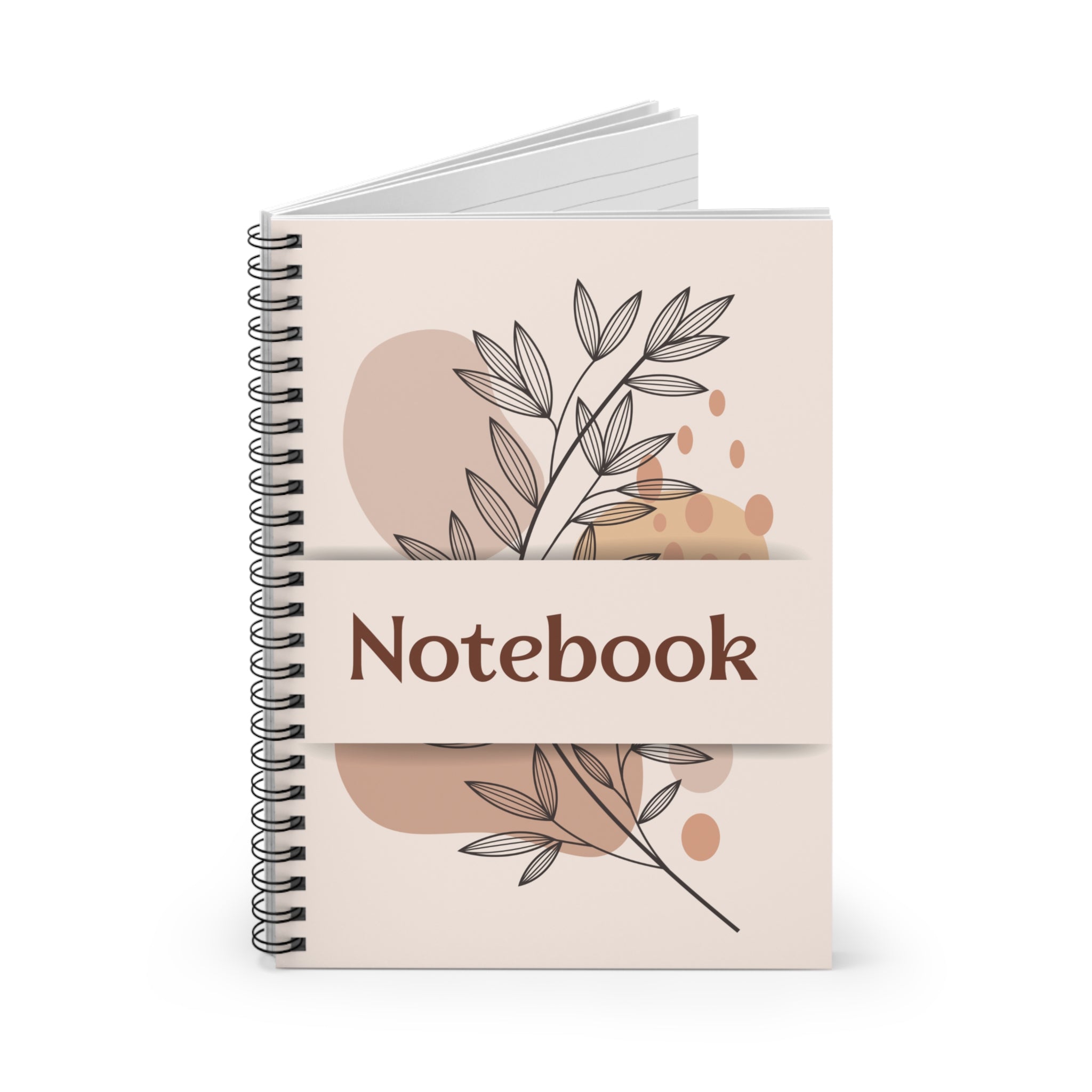 Beige Brown Aesthetic Minimalist Notebook, Spiral Notebook - Ruled Line, Notebook, Office Supplies, School Supplies