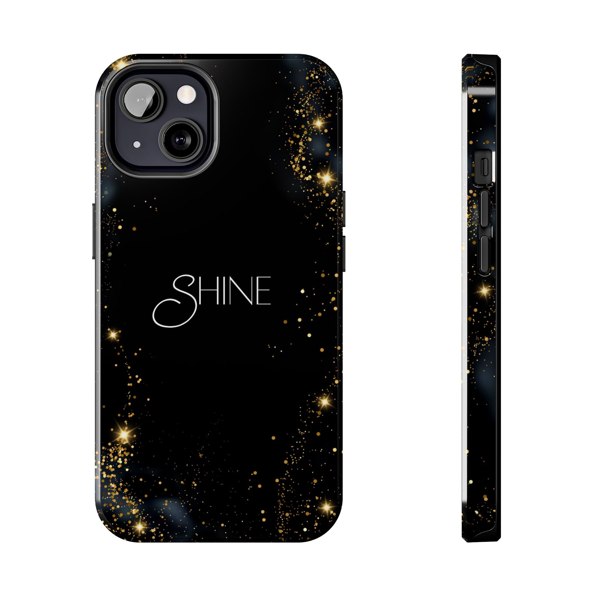 Black Shine Glitter, Elegant Phone Cases, Stylish Phone Covers, Chic Phone Protectors, Fashionable Case for Her, Trendy Smartphone Accessories