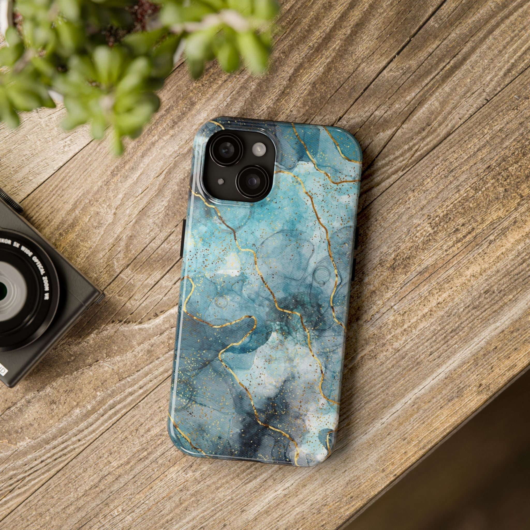 Blue Gold Marble, Elegant Phone Cases, Stylish Phone Covers, Chic Phone Protectors, Fashionable Case for Her, Trendy Smartphone Accessories