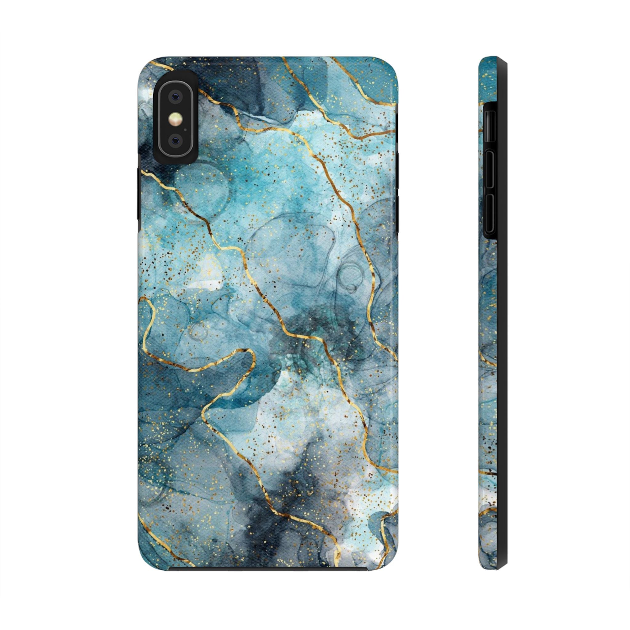 Blue Gold Marble, Elegant Phone Cases, Stylish Phone Covers, Chic Phone Protectors, Fashionable Case for Her, Trendy Smartphone Accessories