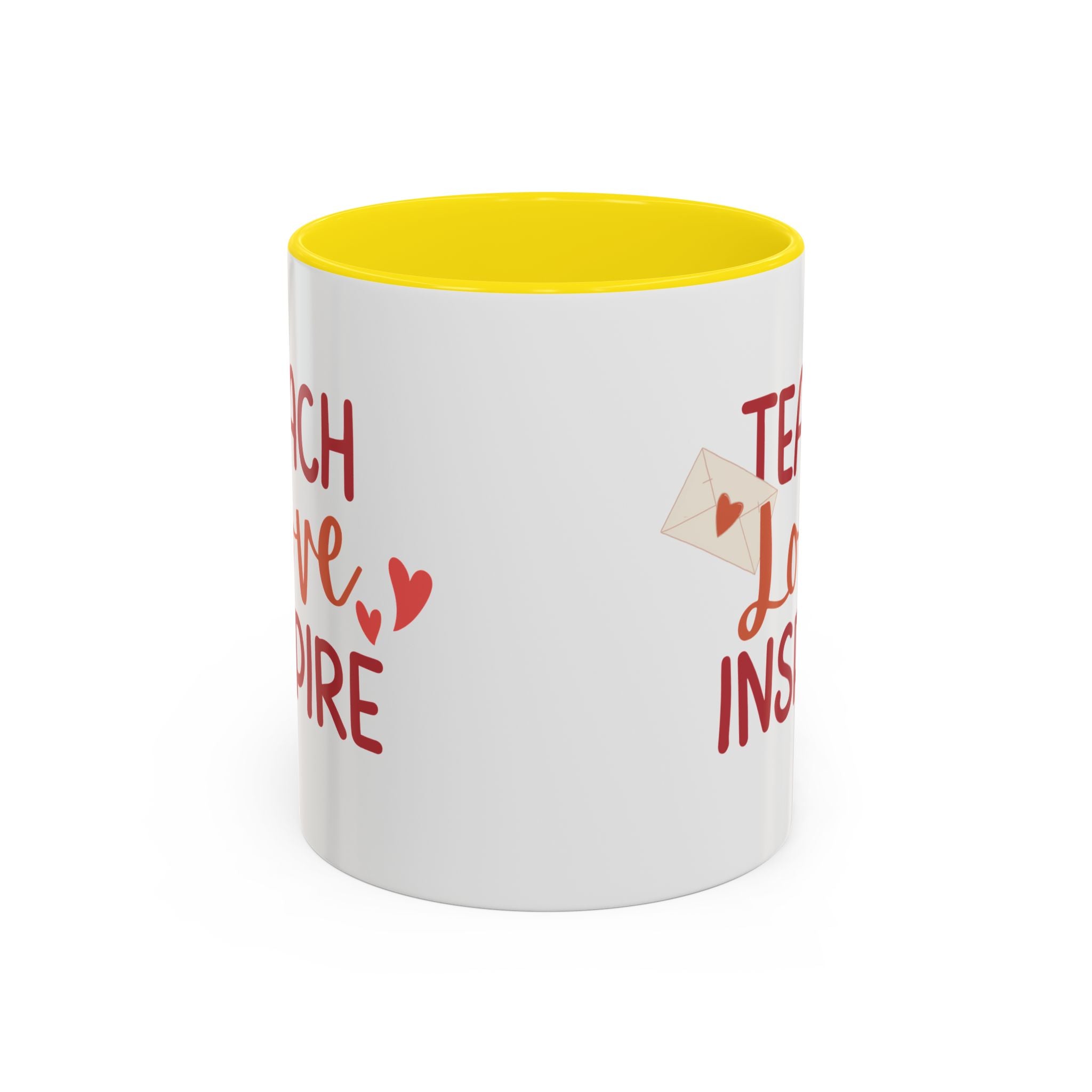Teach, Love, Inspire Valentine's Design, Holiday Drinkware, Valentines, Christmas Birthday Gifts for Teachers, Coffee Mug for Teacher Valentines Day,