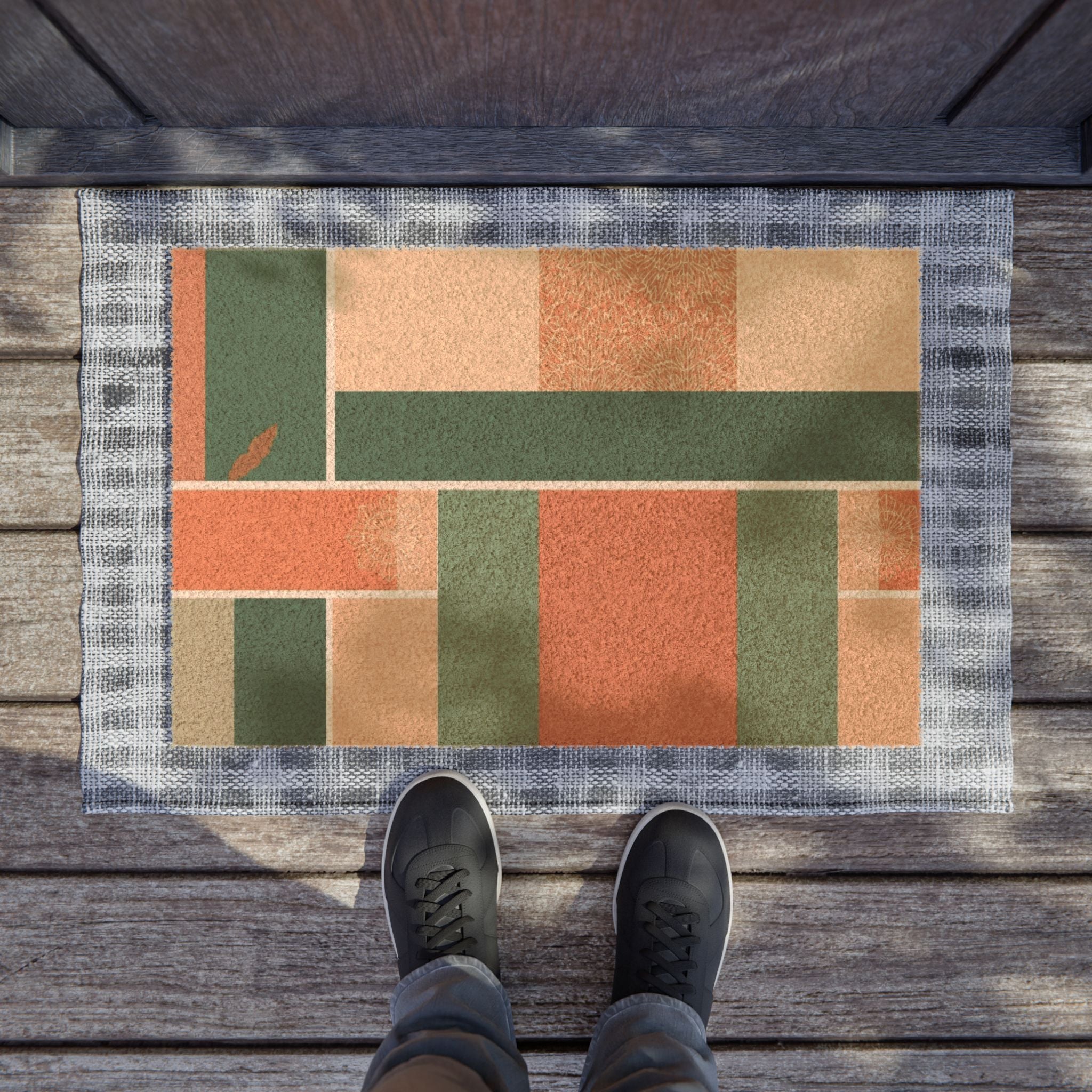 Terracotta Design, Coir Doormat, Welcome Mat for Front Door Decor, Floor Mats with Non-Slip Backing, Home Office