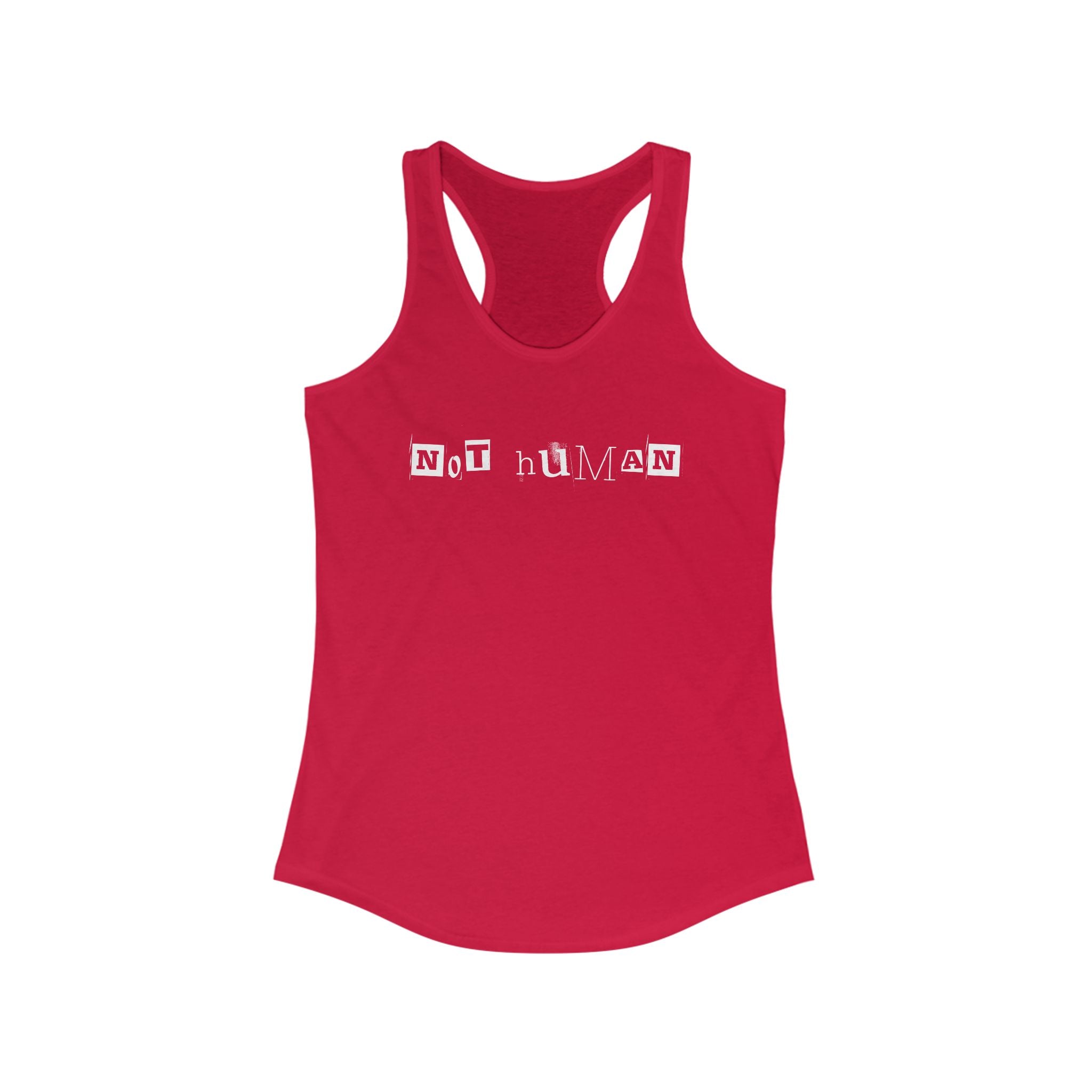 Workout Tank Tops for Women - Gym Exercise Athletic - Yoga Tops Racerback Sports Shirts - Not Human - Shirt Print