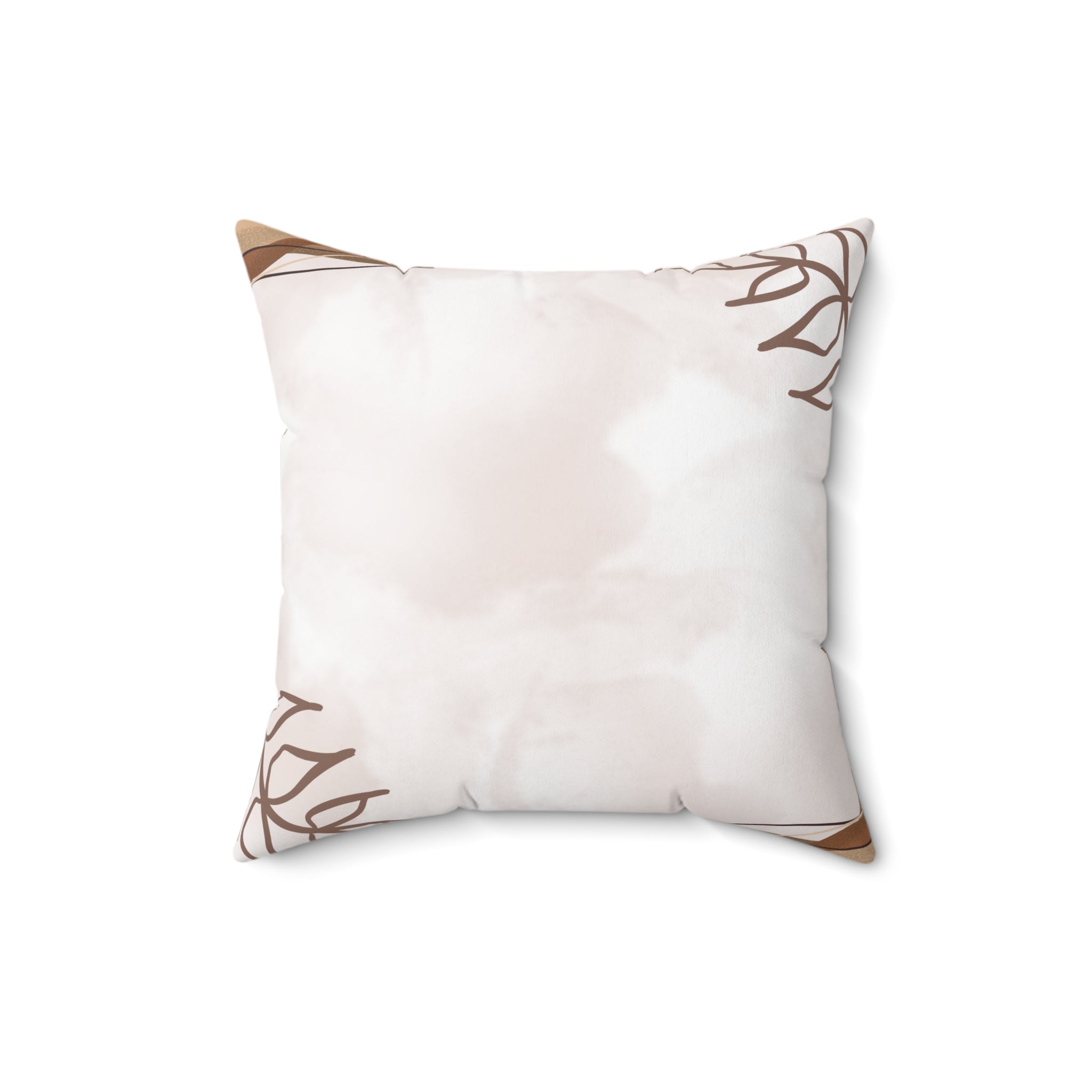 Beige and Brown Aesthetic Abstract Print Pillow Covers, Decorative Couch Sofa Accent Pillows, Living Room Spun Polyester Square Pillow