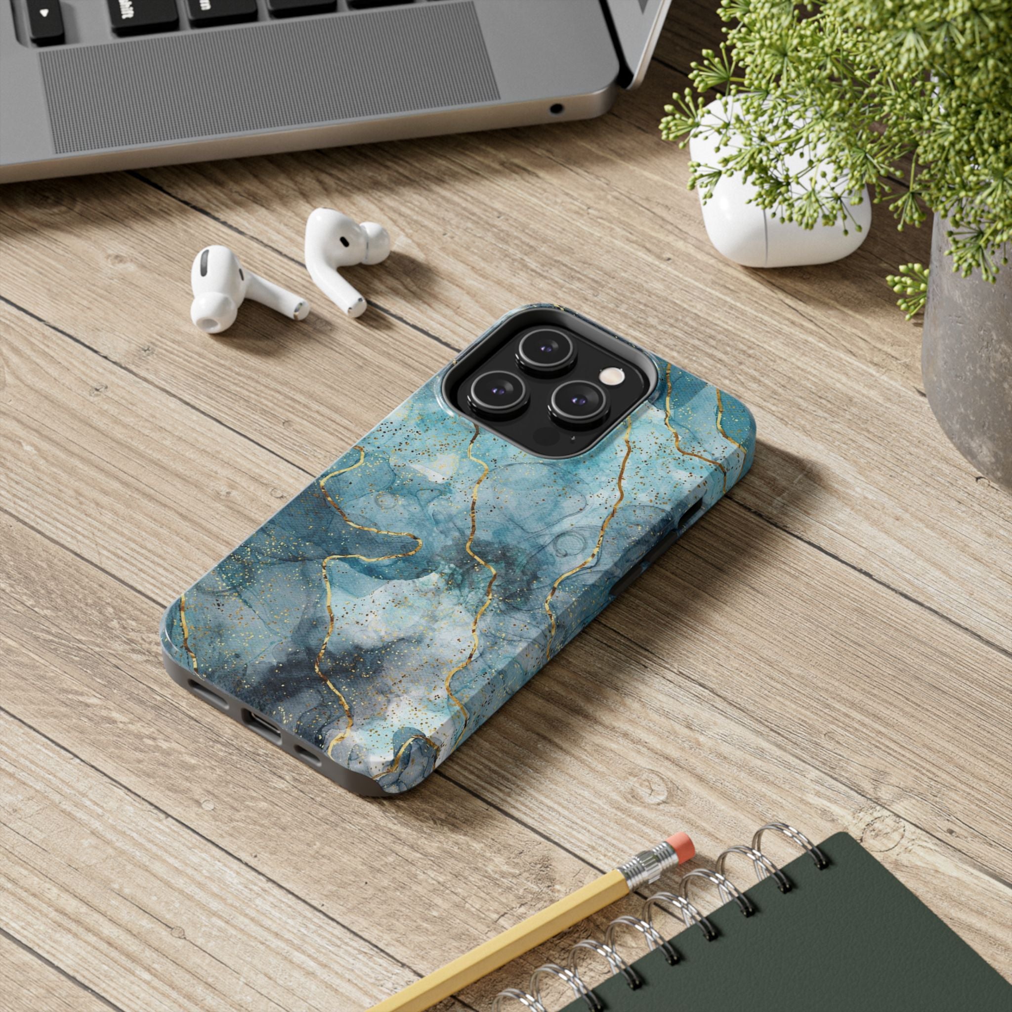 Blue Gold Marble, Elegant Phone Cases, Stylish Phone Covers, Chic Phone Protectors, Fashionable Case for Her, Trendy Smartphone Accessories