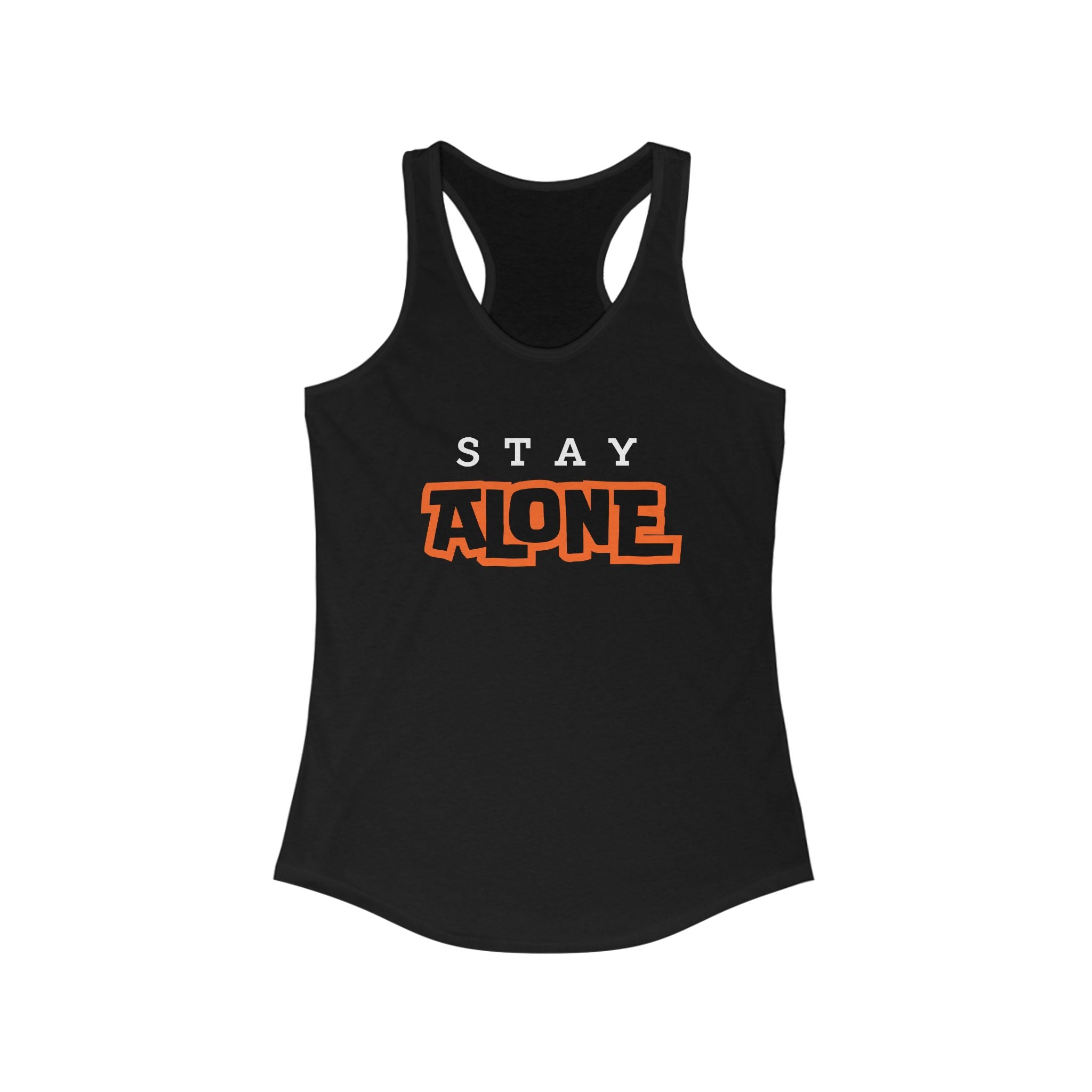 Workout Tank Tops for Women - Gym Exercise Athletic - Yoga Tops Racerback Sports Shirts - Stay Alone - Shirt Print