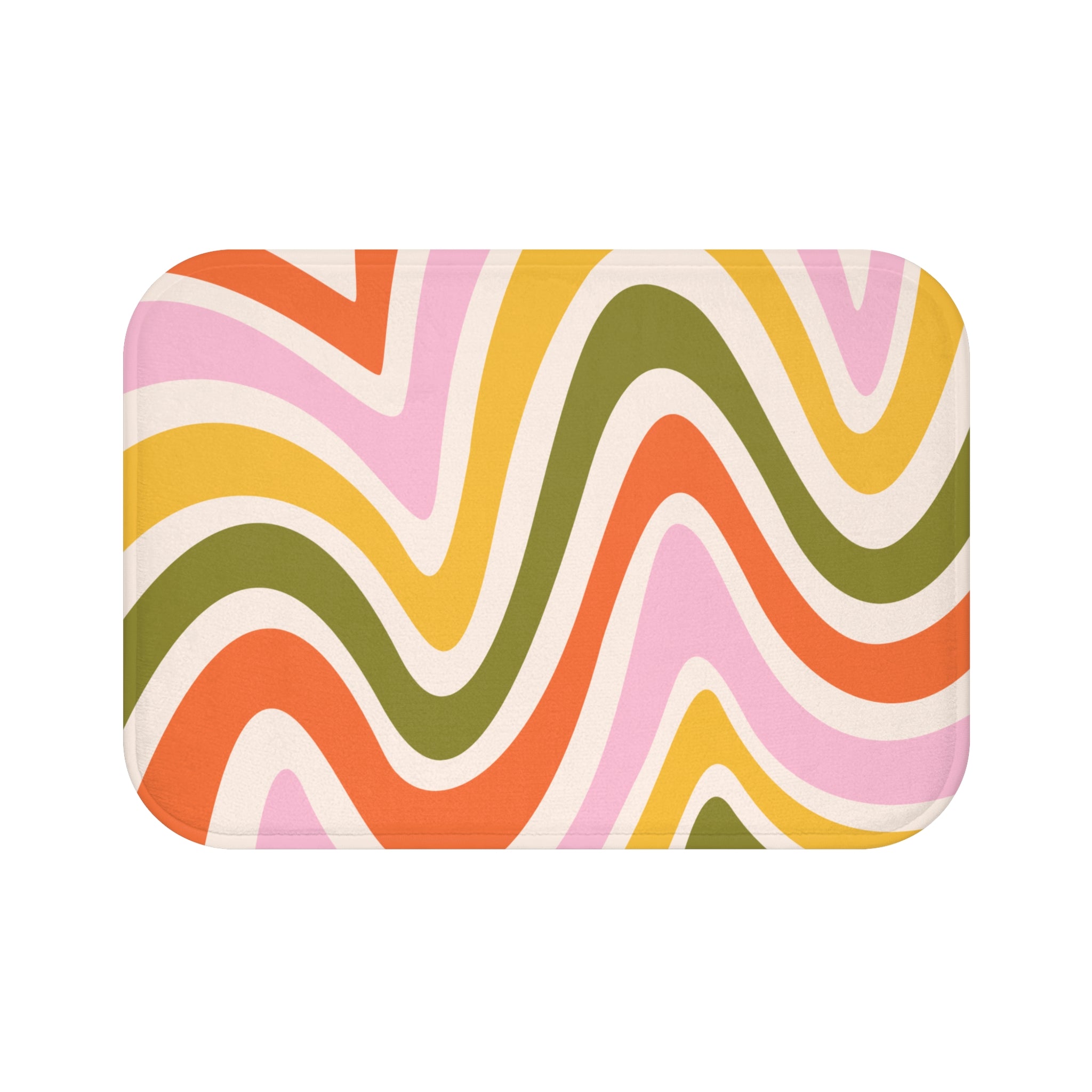 Yellow Green Memory Foam Microfiber Bath Mat - Extra Soft Non-Slip Plush Rug, Machine Washable, Bathroom Floor, Tub & Shower