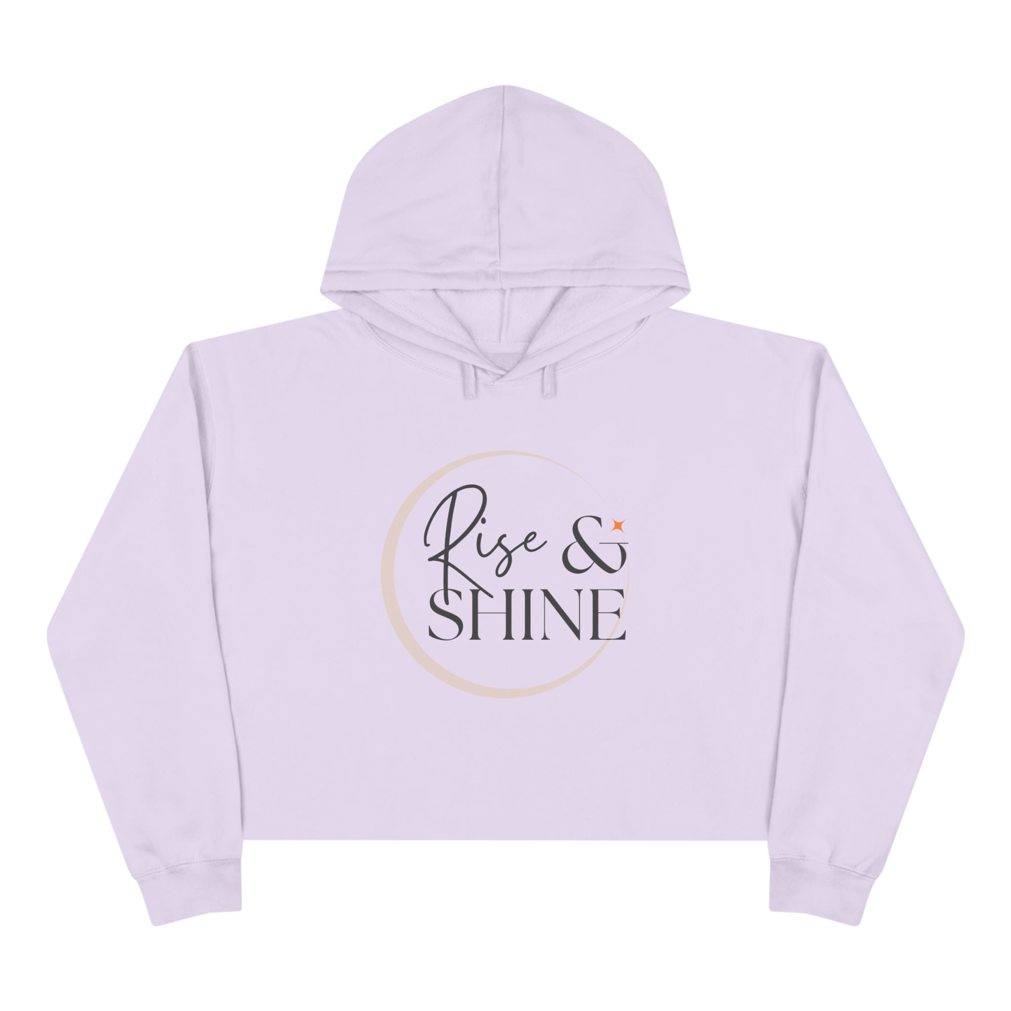 Rise and Shine Casual Hoodie, Women's Cropped Sweatshirt Fleece Pullover, Crop Hoodie for Women, Long Sleeve Crop Top, Cozy Cropped Hooded