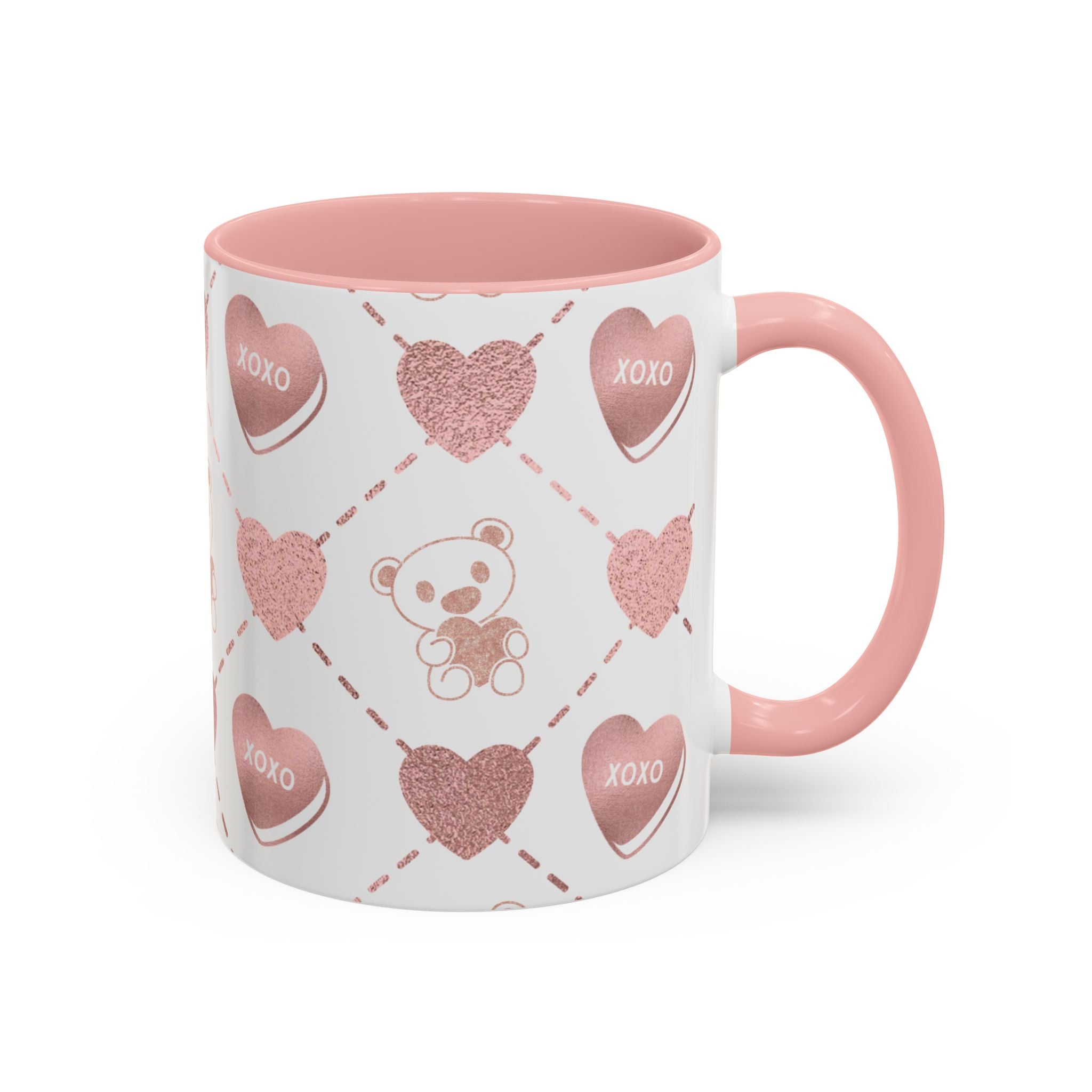 Pink Valentine's Design, Holiday Drinkware, Valentines, Christmas Birthday Gifts for Couples, Her Boyfriend Girlfriend, Coffee Mug for Valentines Day,