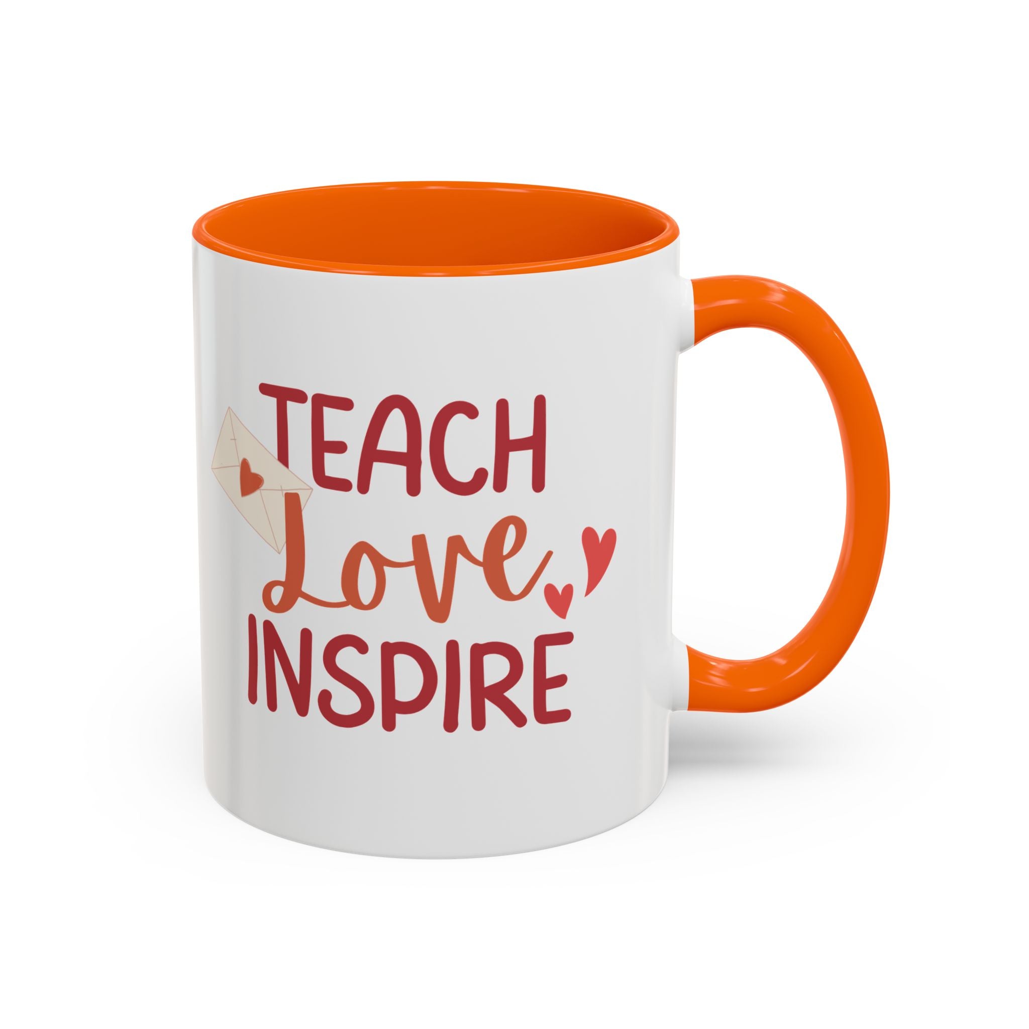 Teach, Love, Inspire Valentine's Design, Holiday Drinkware, Valentines, Christmas Birthday Gifts for Teachers, Coffee Mug for Teacher Valentines Day,
