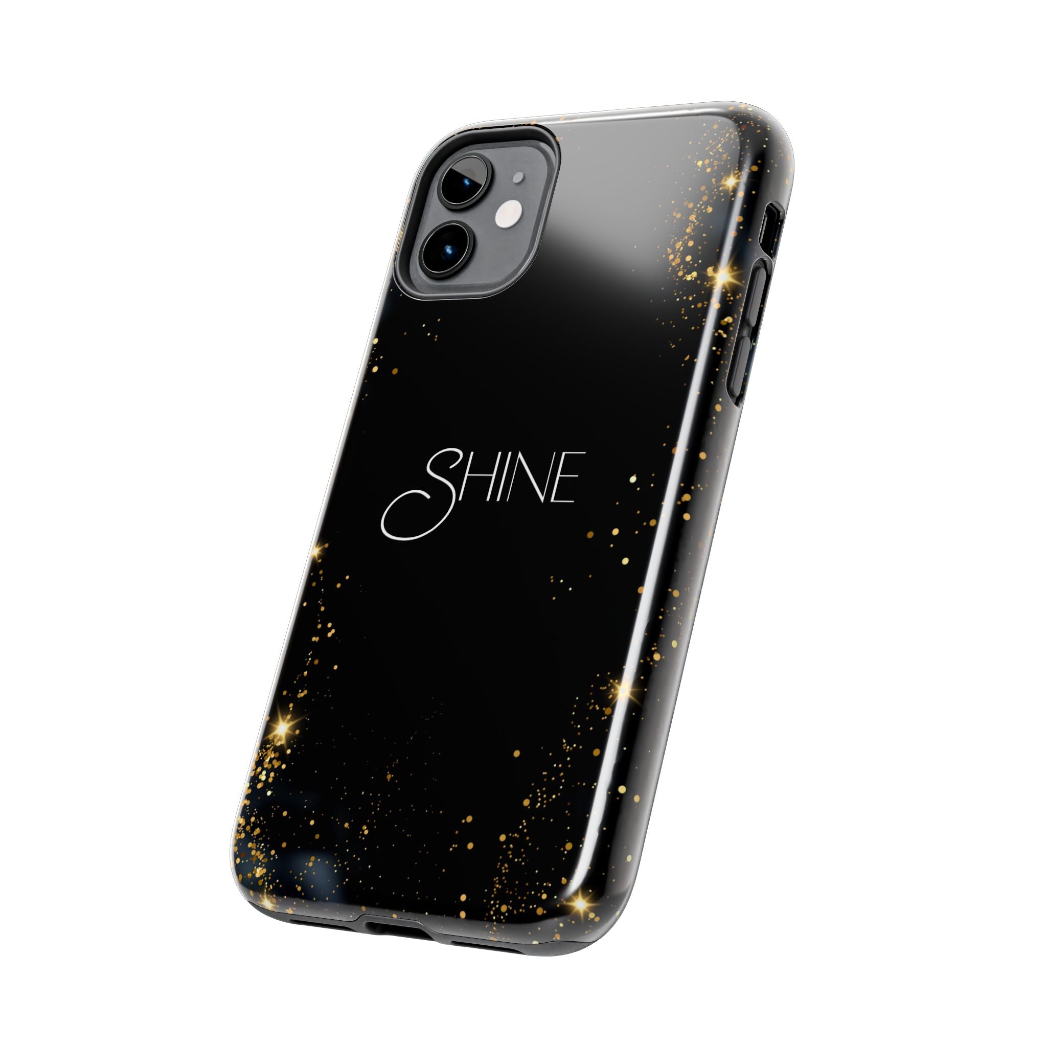 Black Shine Glitter, Elegant Phone Cases, Stylish Phone Covers, Chic Phone Protectors, Fashionable Case for Her, Trendy Smartphone Accessories