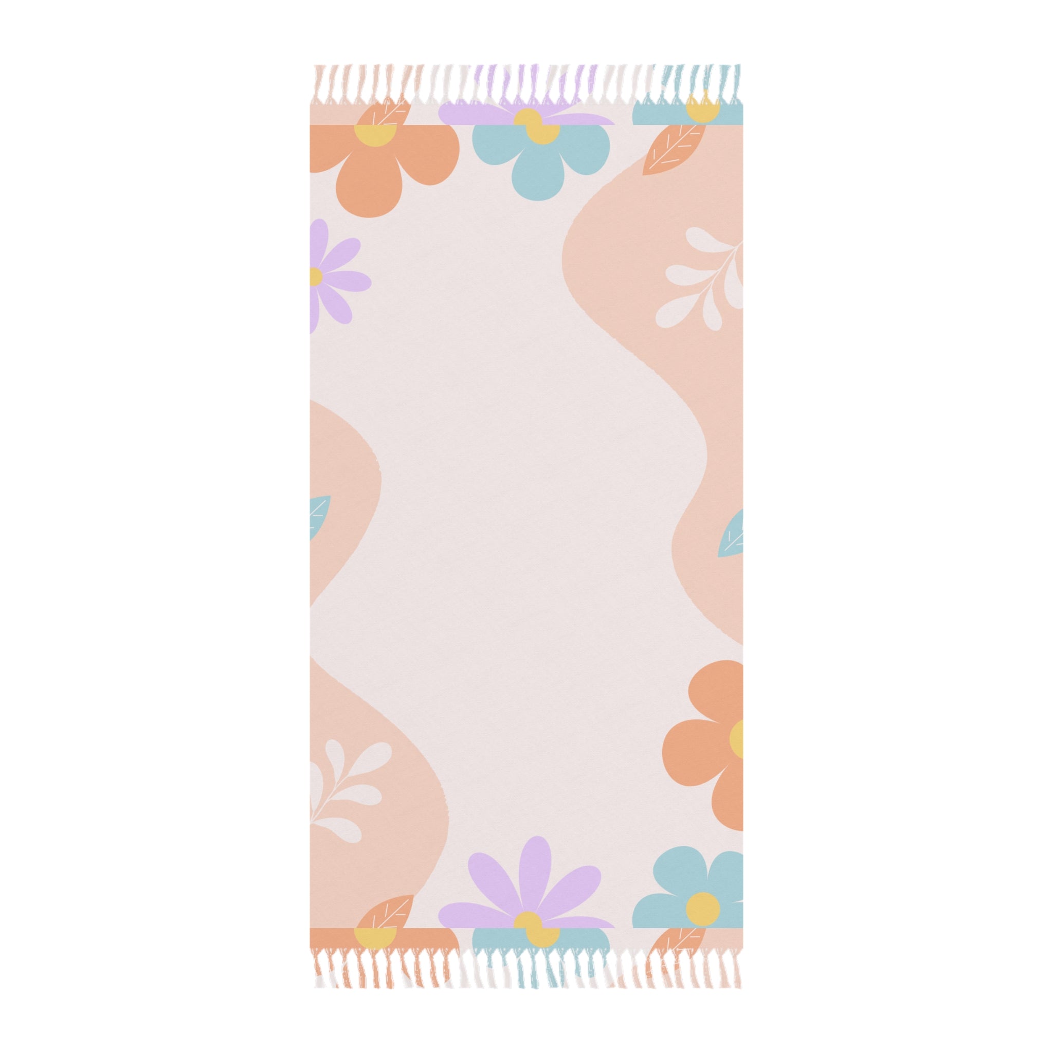 Colorful Pastel Flower Boho Beach Cloth, Stylish Gift for Her, Trendy Sarong, Summer Wrap, Beach Cover-Up, Bohemian Scarf