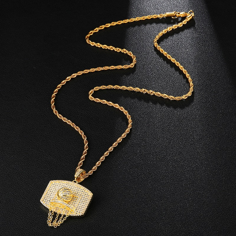 B-Ballin' Basketball Hoop Necklace