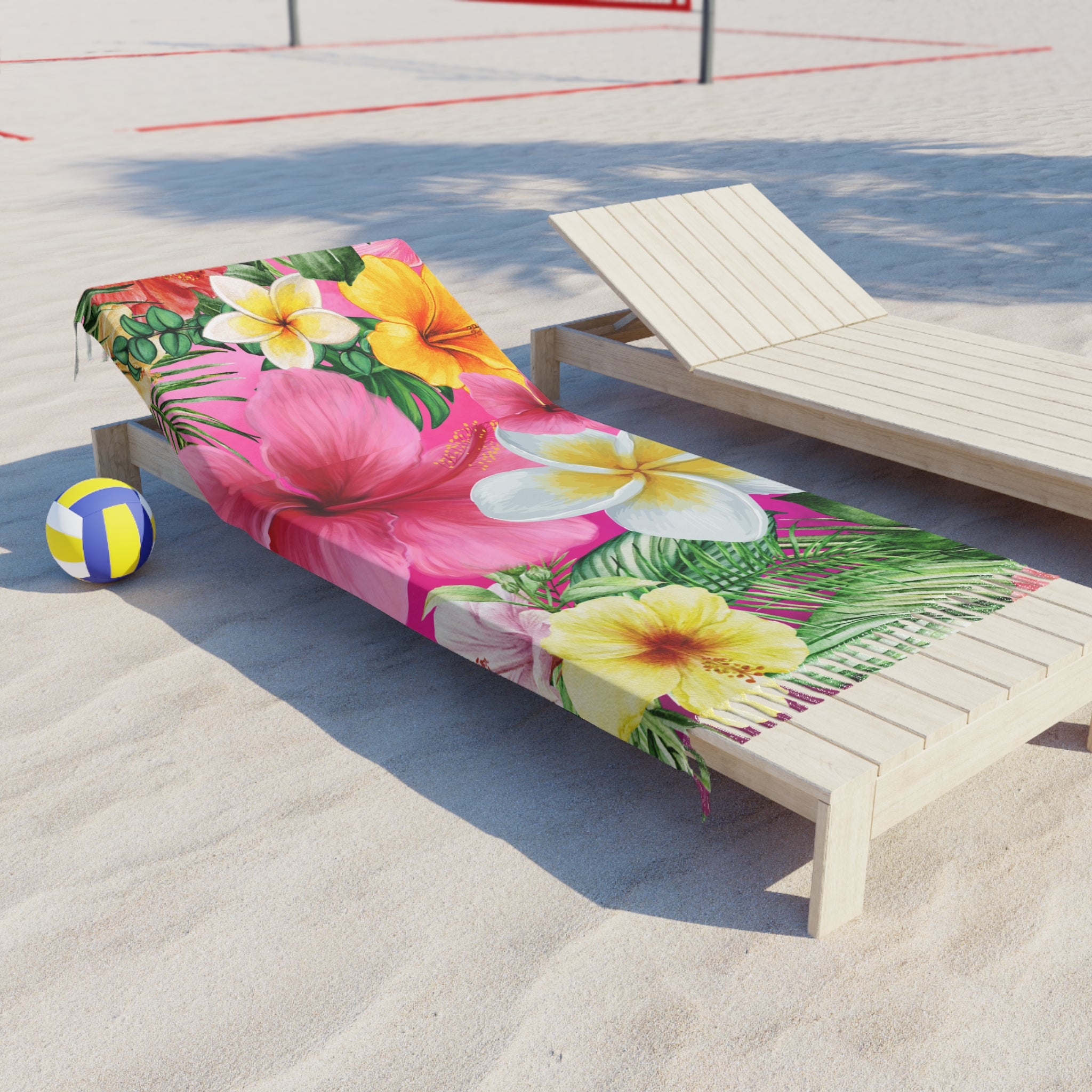 Colorful Tropical Flowers Boho Beach Cloth, Stylish Gift for Her, Trendy Sarong, Summer Wrap, Beach Cover-Up, Bohemian Scarf