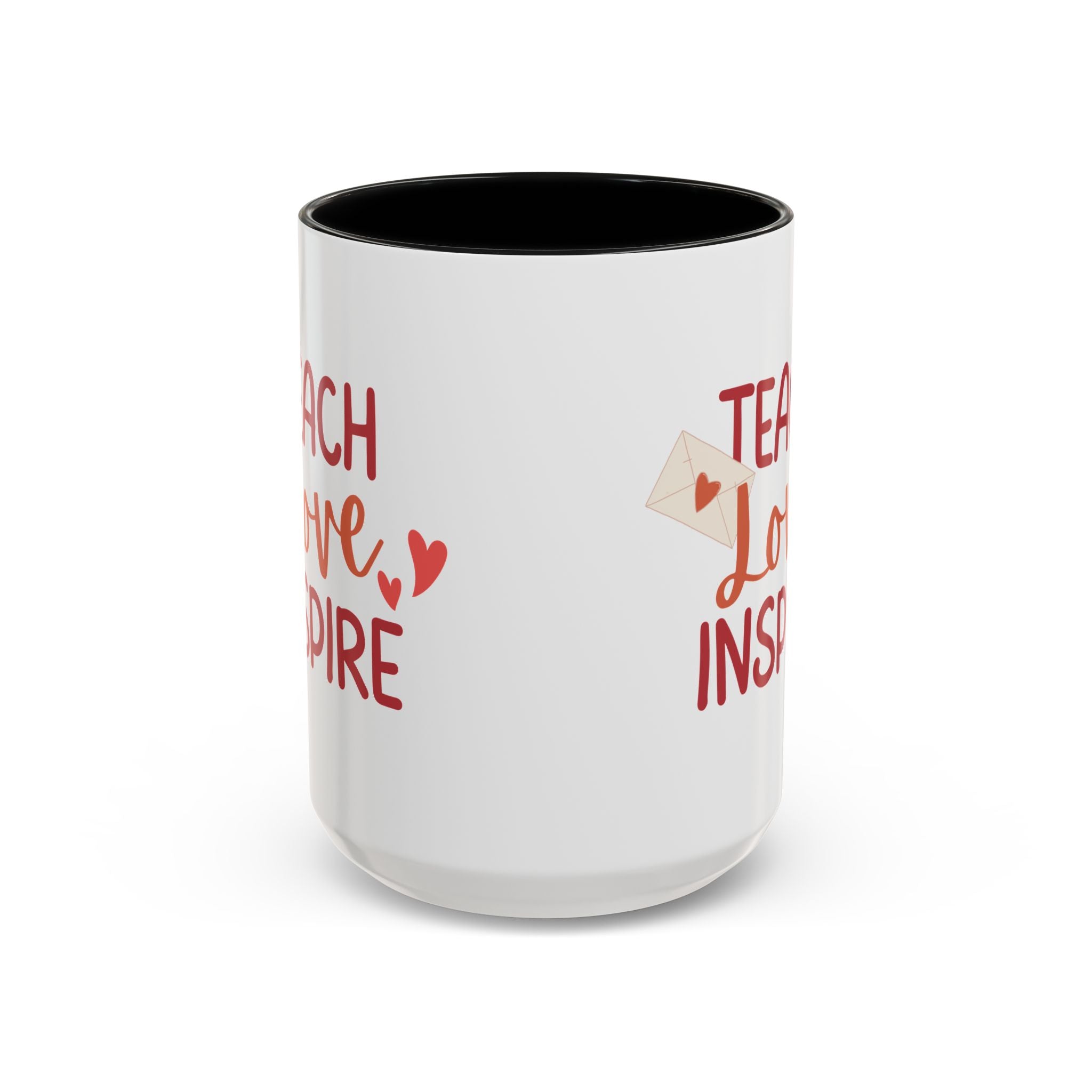 Teach, Love, Inspire Valentine's Design, Holiday Drinkware, Valentines, Christmas Birthday Gifts for Teachers, Coffee Mug for Teacher Valentines Day,