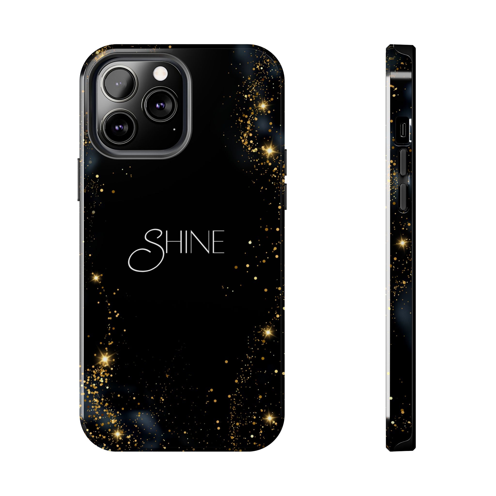 Black Shine Glitter, Elegant Phone Cases, Stylish Phone Covers, Chic Phone Protectors, Fashionable Case for Her, Trendy Smartphone Accessories