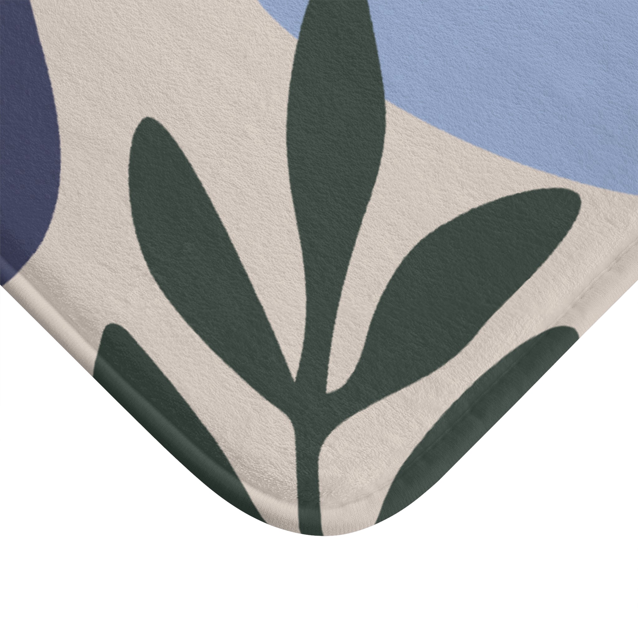 Brown Blue Memory Foam Microfiber Bath Mat - Extra Soft Non-Slip Plush Rug, Machine Washable, Bathroom Floor, Tub & Shower