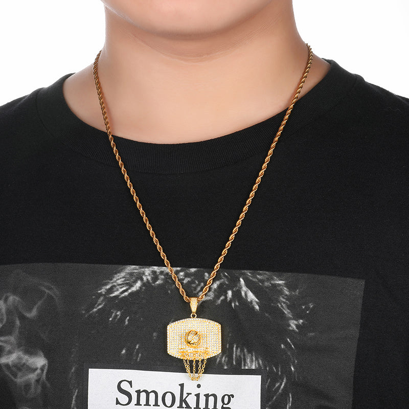 B-Ballin' Basketball Hoop Necklace