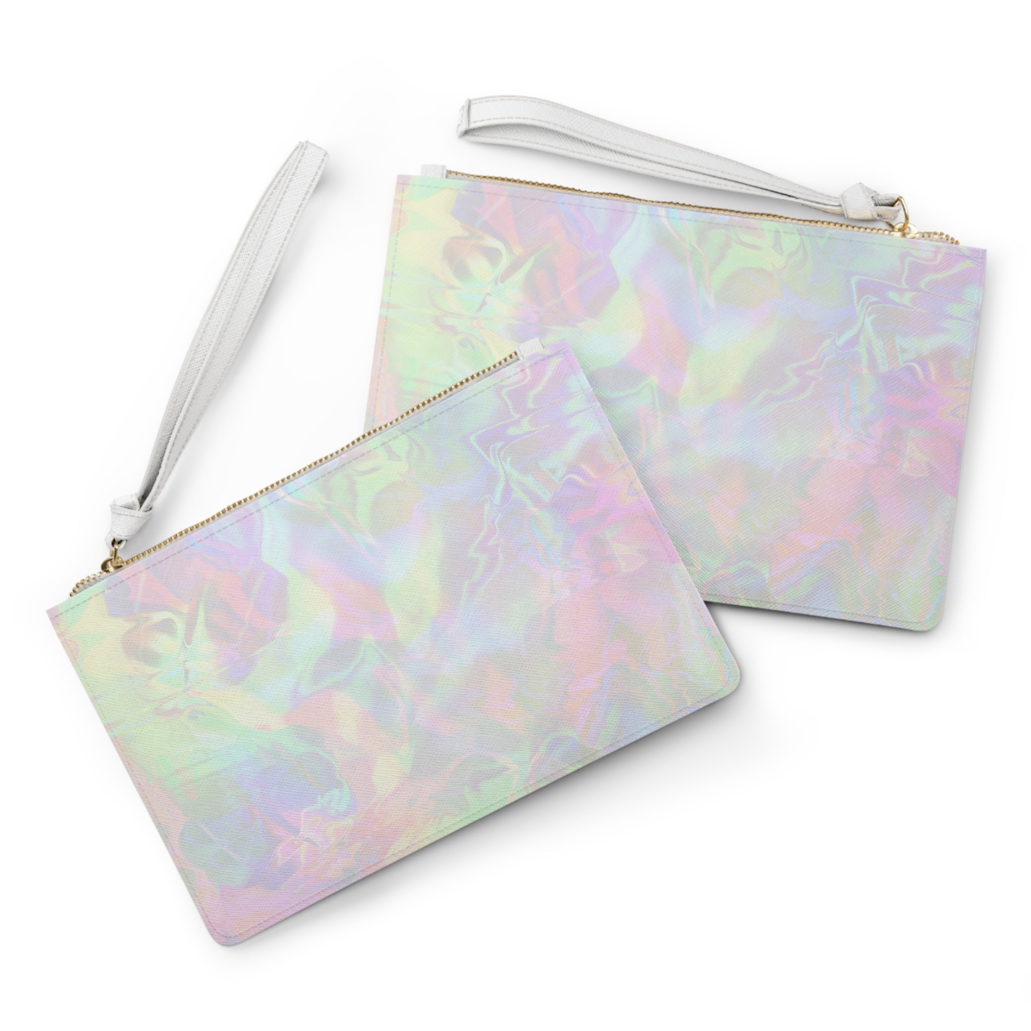 White Holographic design Clutch Bag - Valentines Gift, Cute Design, Women Wallet Wristlet Clutch, Purses for Women Wristlet, Handbags Small Wallet Purses, Ladies Gifts