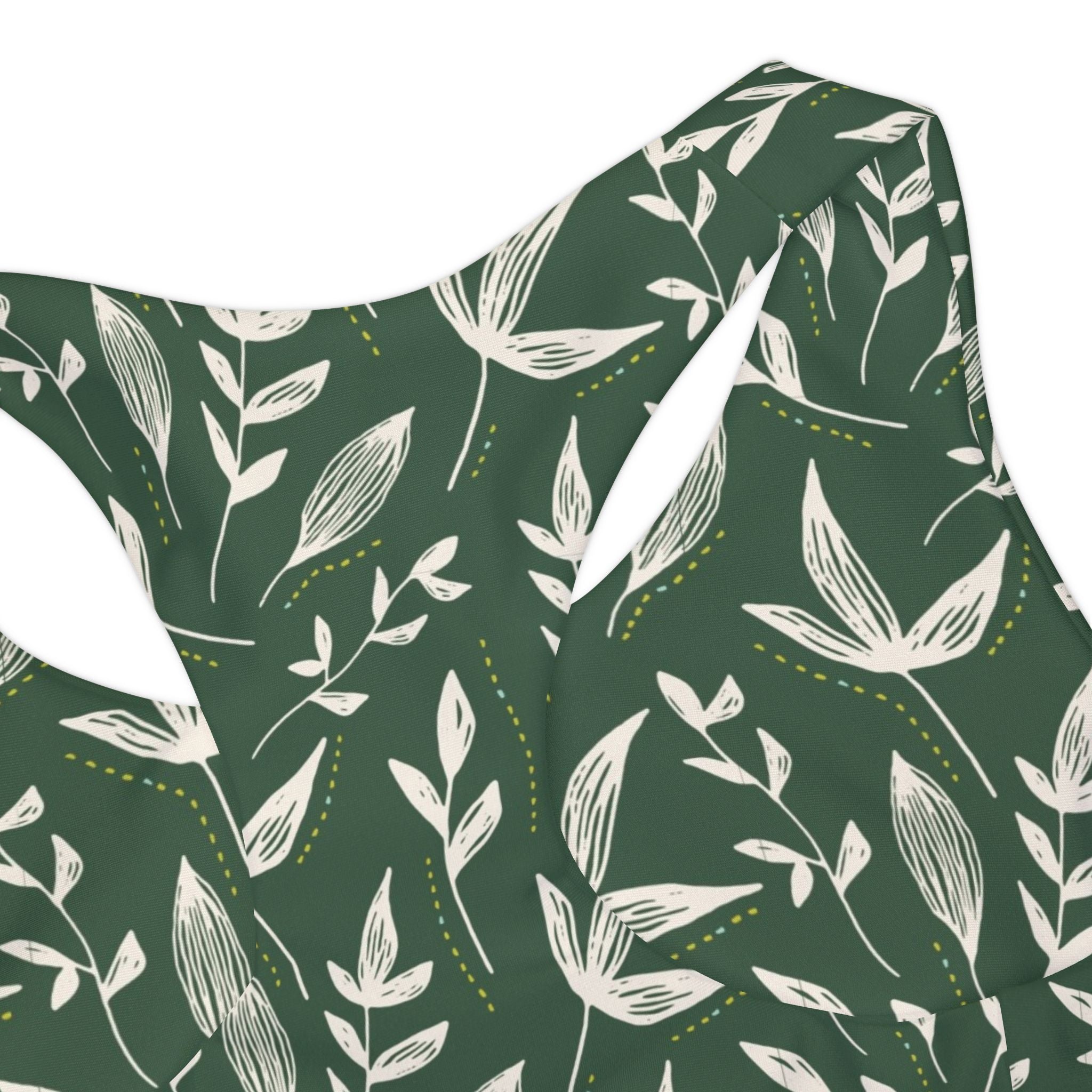 Green Print Swimsuit Set, Floral Pattern Two Piece Bathing Suit, Cute Girls Swimwear, Summer Beach Outfit, Kids Swim Set