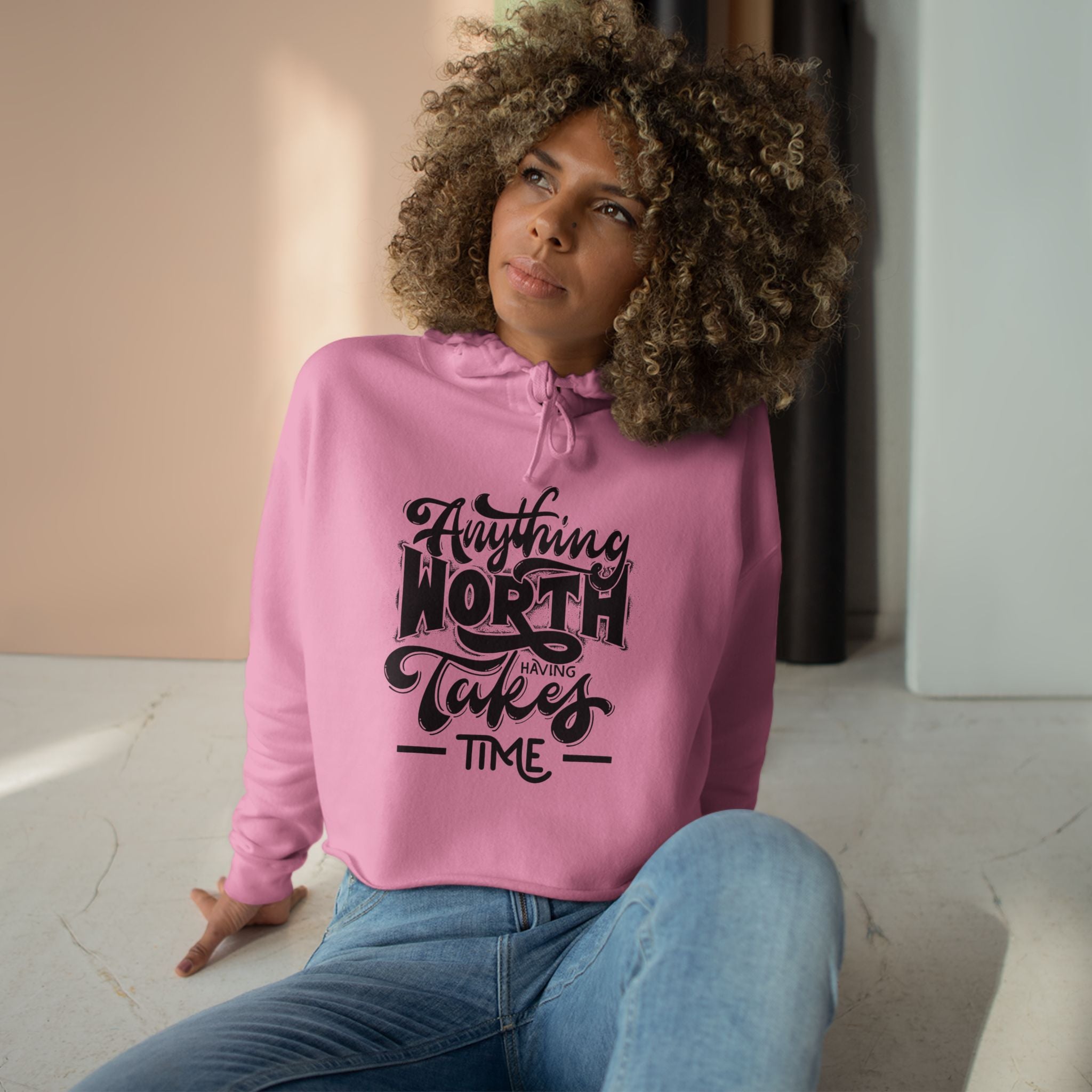 Casual Hoodie, Women's Cropped Sweatshirt Fleece Pullover, Crop Hoodie for Women, Long Sleeve Crop Top, Cozy Cropped Hooded