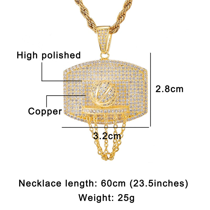 B-Ballin' Basketball Hoop Necklace