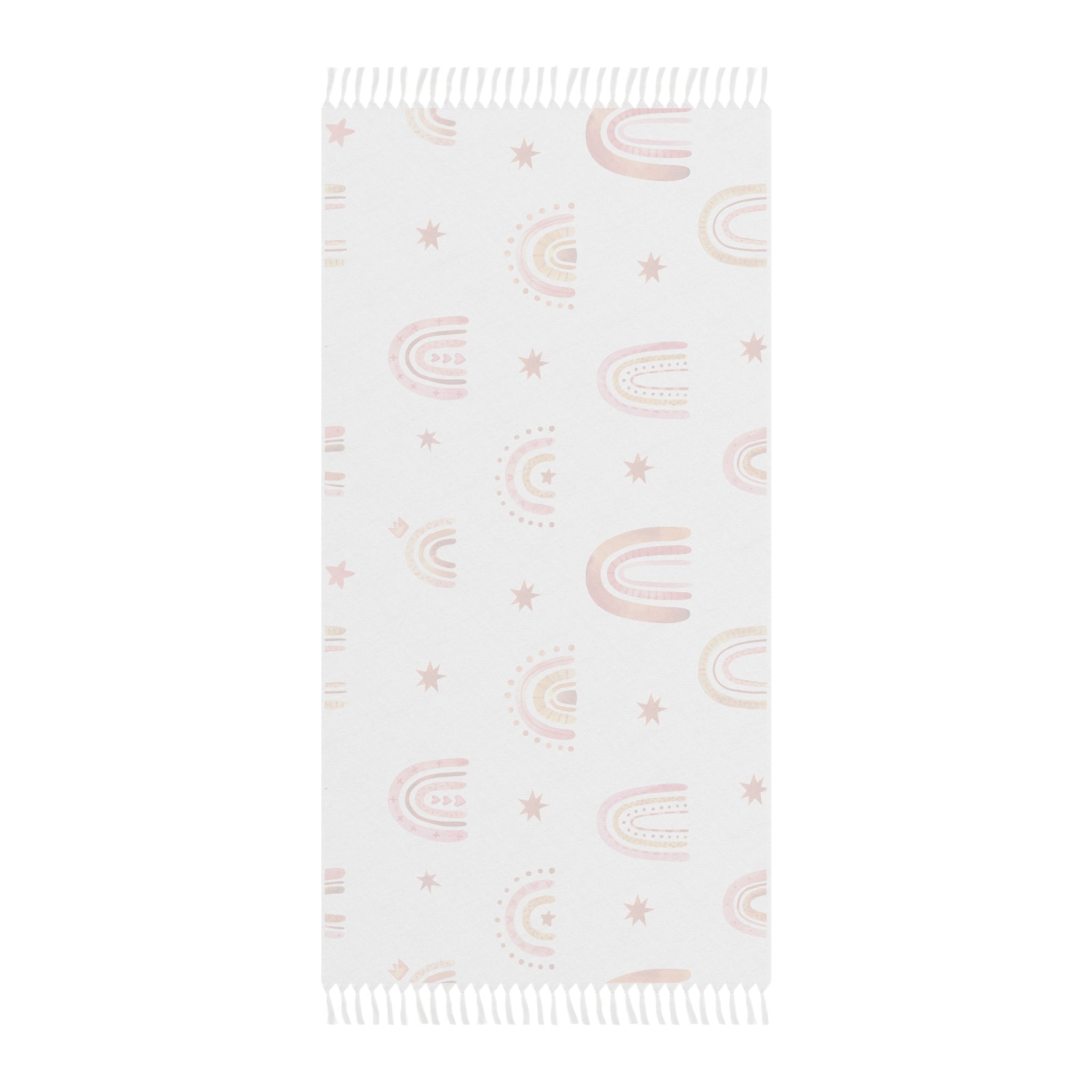 Beige And Pink Rainbow Boho Beach Cloth, Stylish Gift for Her, Trendy Sarong, Summer Wrap, Beach Cover-Up, Bohemian Scarf