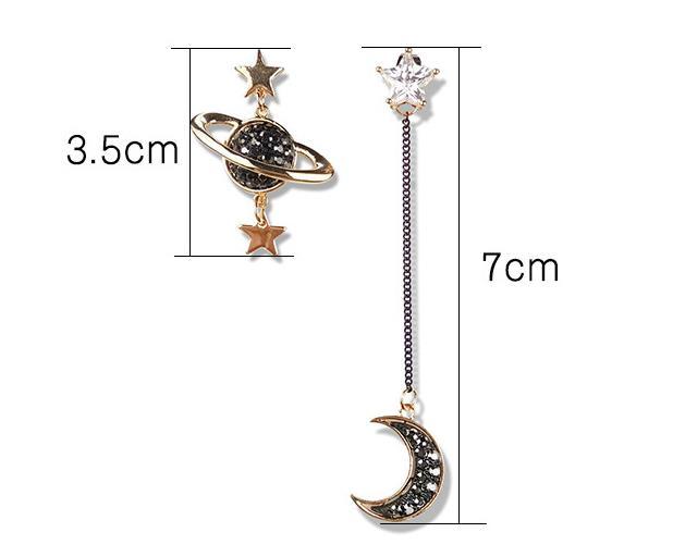 The Moon and Stars Dangling Earrings