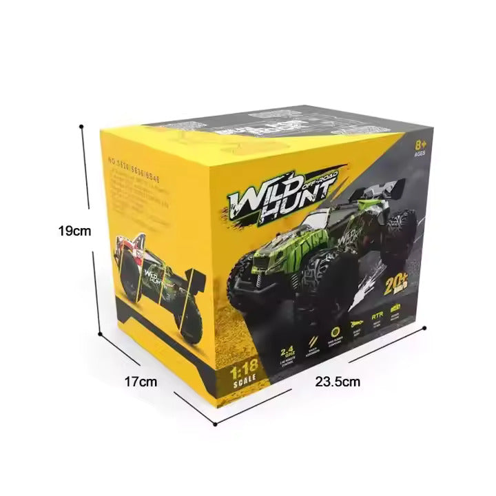 RC Car, 1:20 Scale High-Speed Off-Road Monster Truck, 4WD 20 KM/H, 2.4GHz Remote Control, Rechargeable