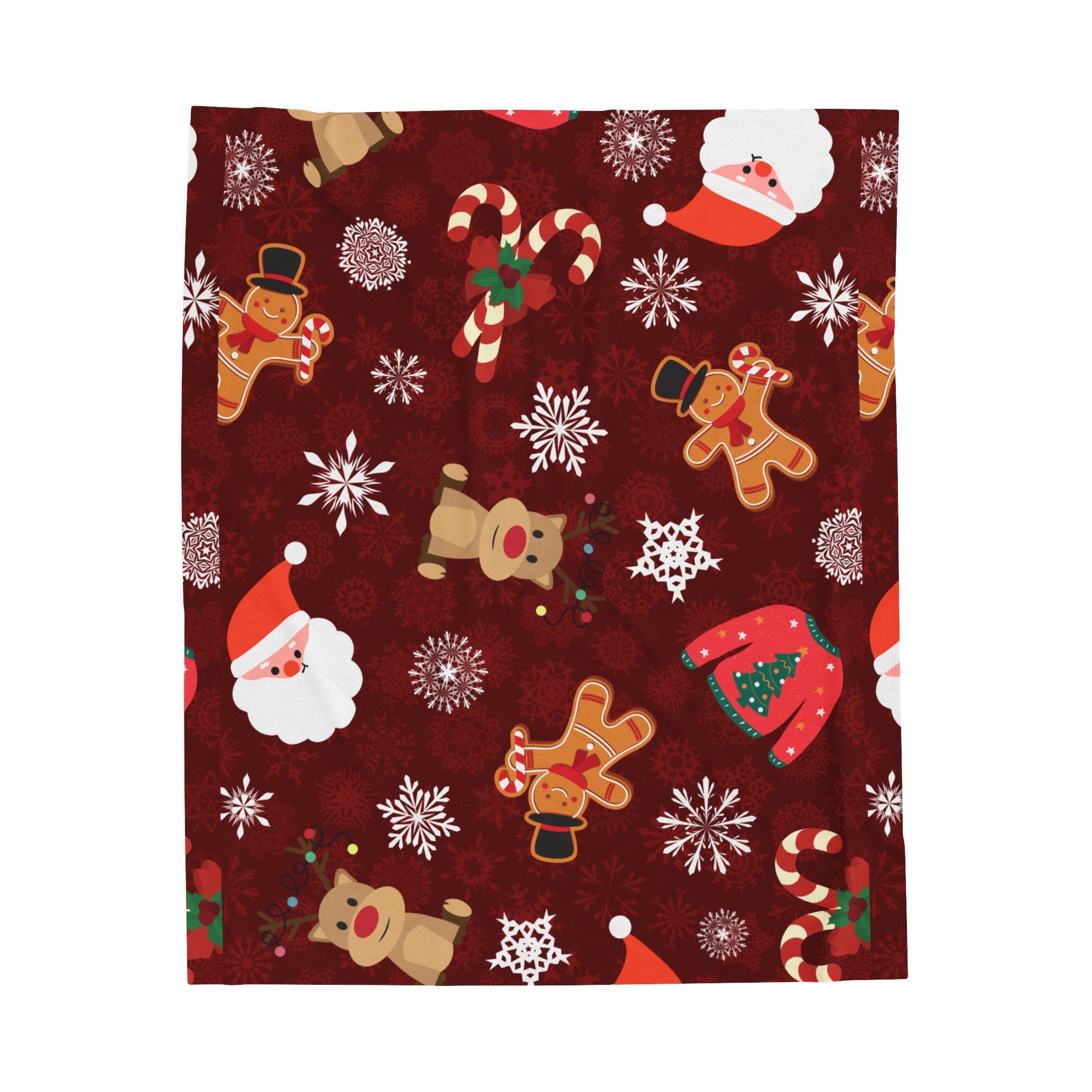 Red And White Merry Christmas Holiday Design Velveteen Plush Blanket, Gift for Boys and Girls, Cozy Throw Blanket, Children's Bedroom Decor, Nursery Bedding