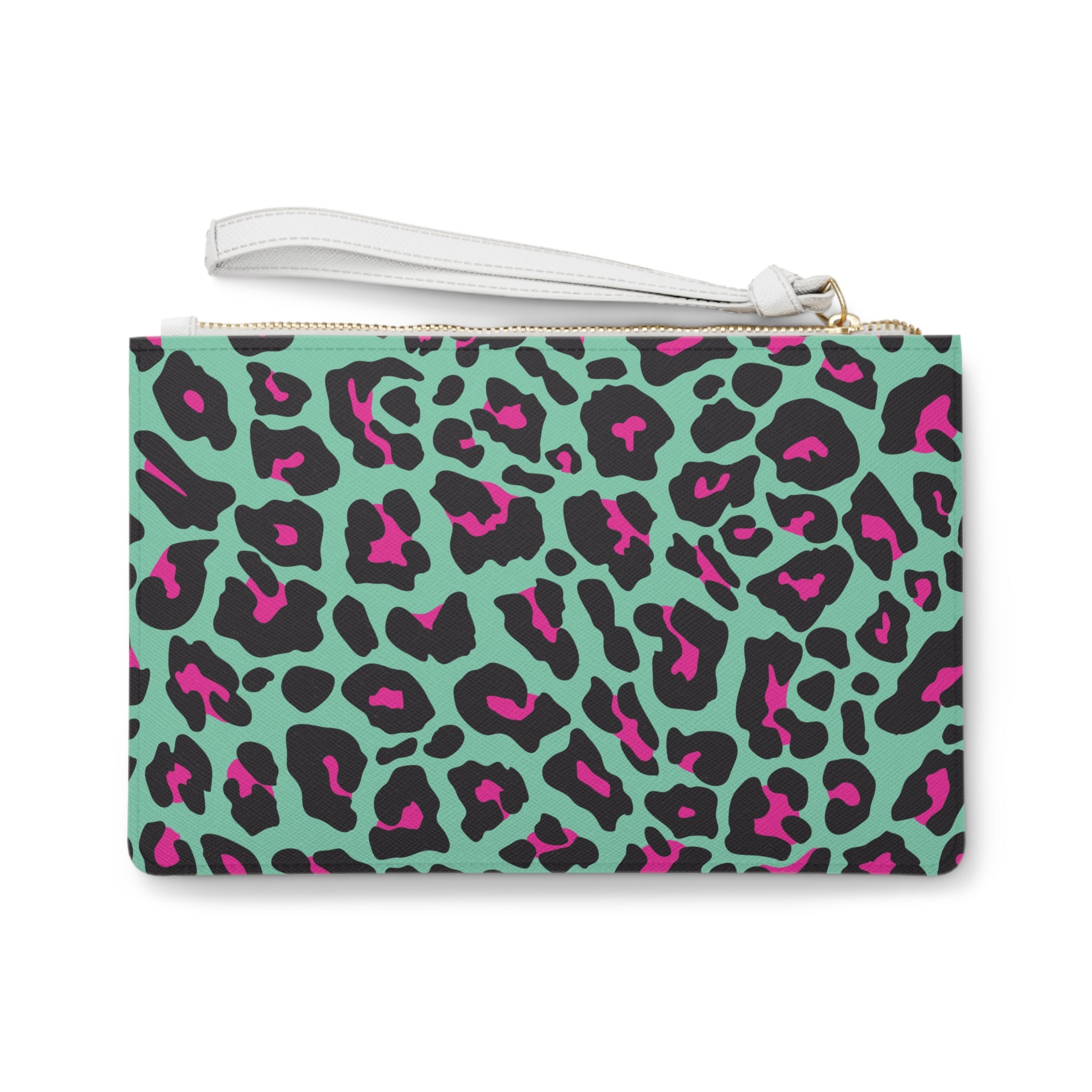 Green And Pink Leopard Print Clutch Bag - Valentines Gift, Cute Design,  Women Wallet Wristlet Clutch, Purses for Women Wristlet, Handbags Small Wallet Purses, Ladies Gifts