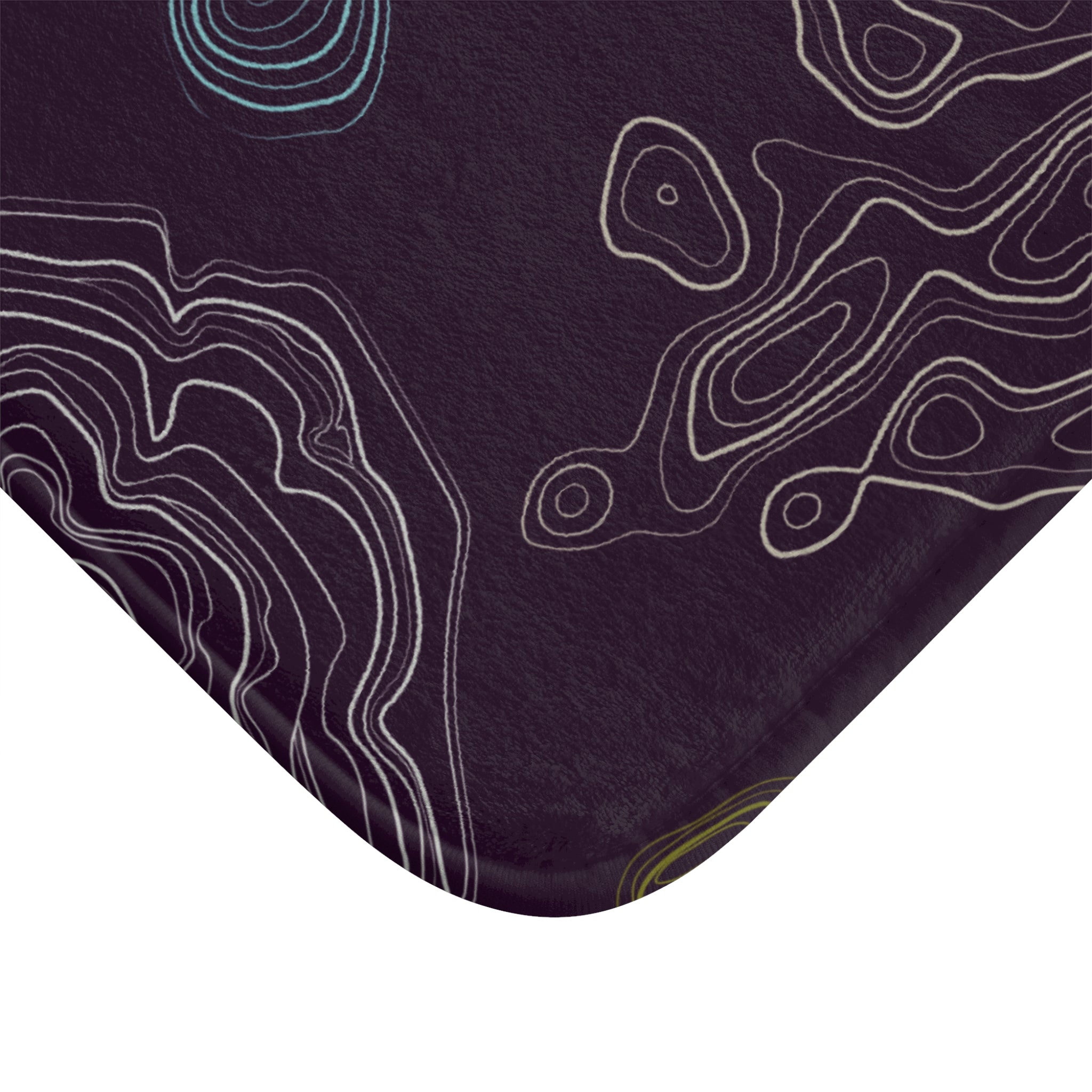 Beige Purple Memory Foam Microfiber Bath Mat - Extra Soft Non-Slip Plush Rug, Machine Washable, Bathroom Floor, Tub & Shower