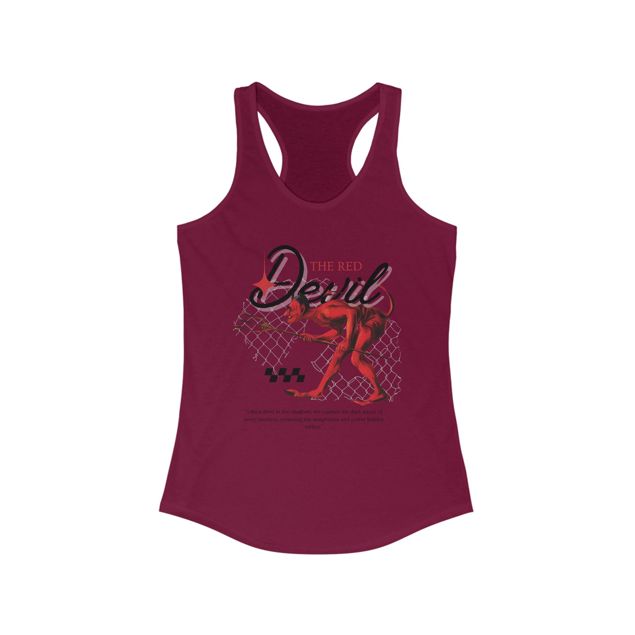 Workout Tank Tops for Women - Gym Exercise Athletic - Yoga Tops Racerback Sports Shirts - The Red Devil - Shirt Print