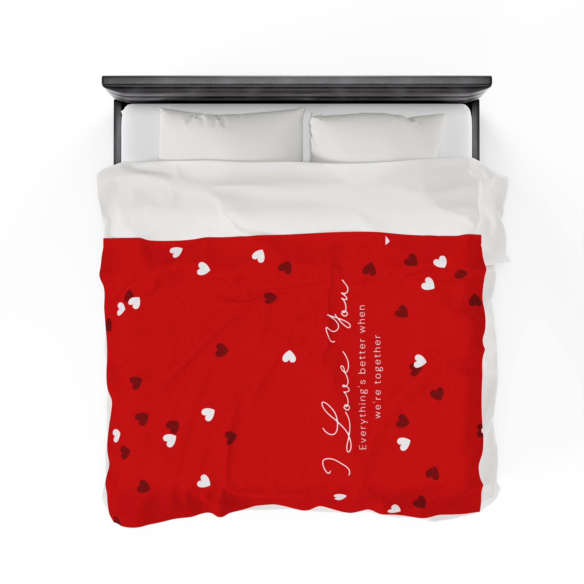 Fleece Blanket - Red Simple Hearts Love You - Valentine's Couple Gifts for Men, Women - Super Cozy Comfy - Christmas, Wedding, Anniversary, Birthday Gifts for Him, Her, Gifts for Boyfriend, Girlfriend