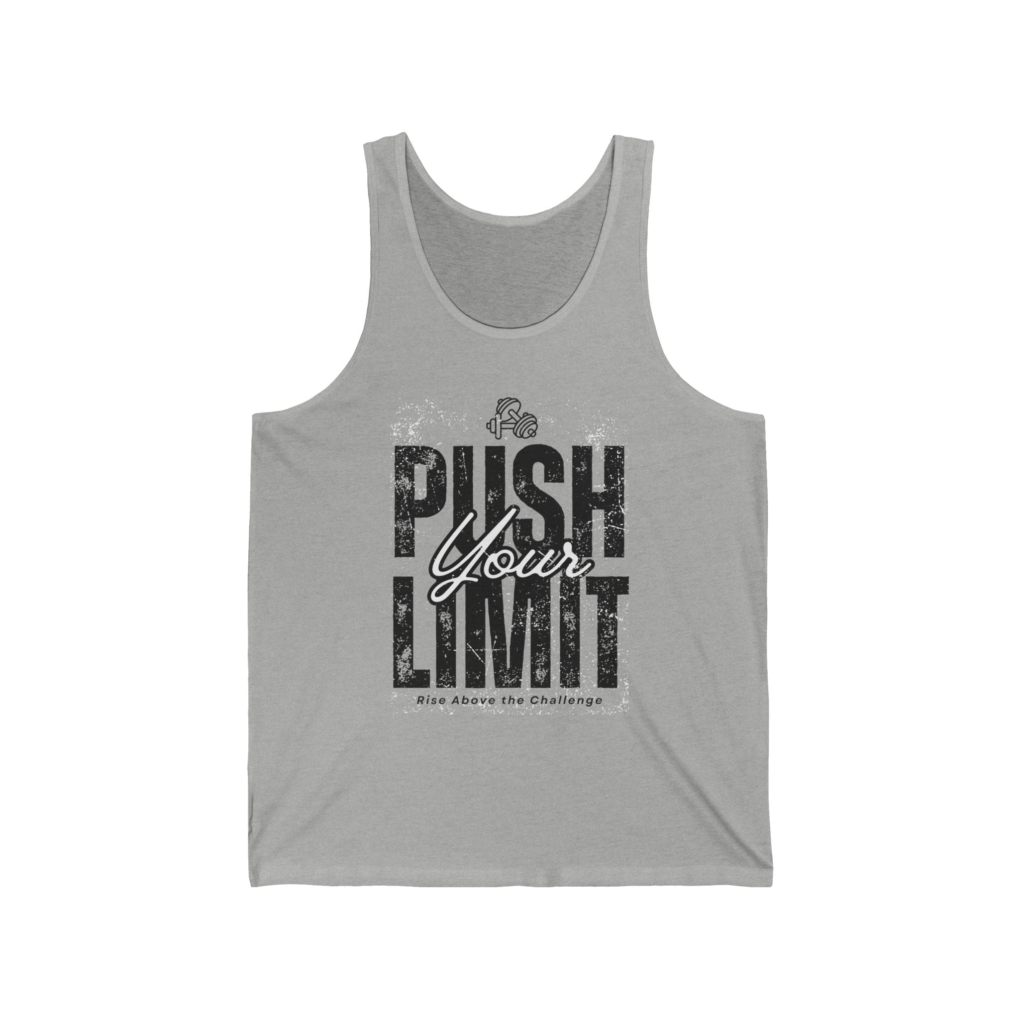 Push Yourself to The Limit, Gym Dudes Tank Top, Workout Sleeveless Shirt, Fitness Muscle Tee, Athletic Unisex Jersey Tank, Bodybuilding Tank, Exercise Vest